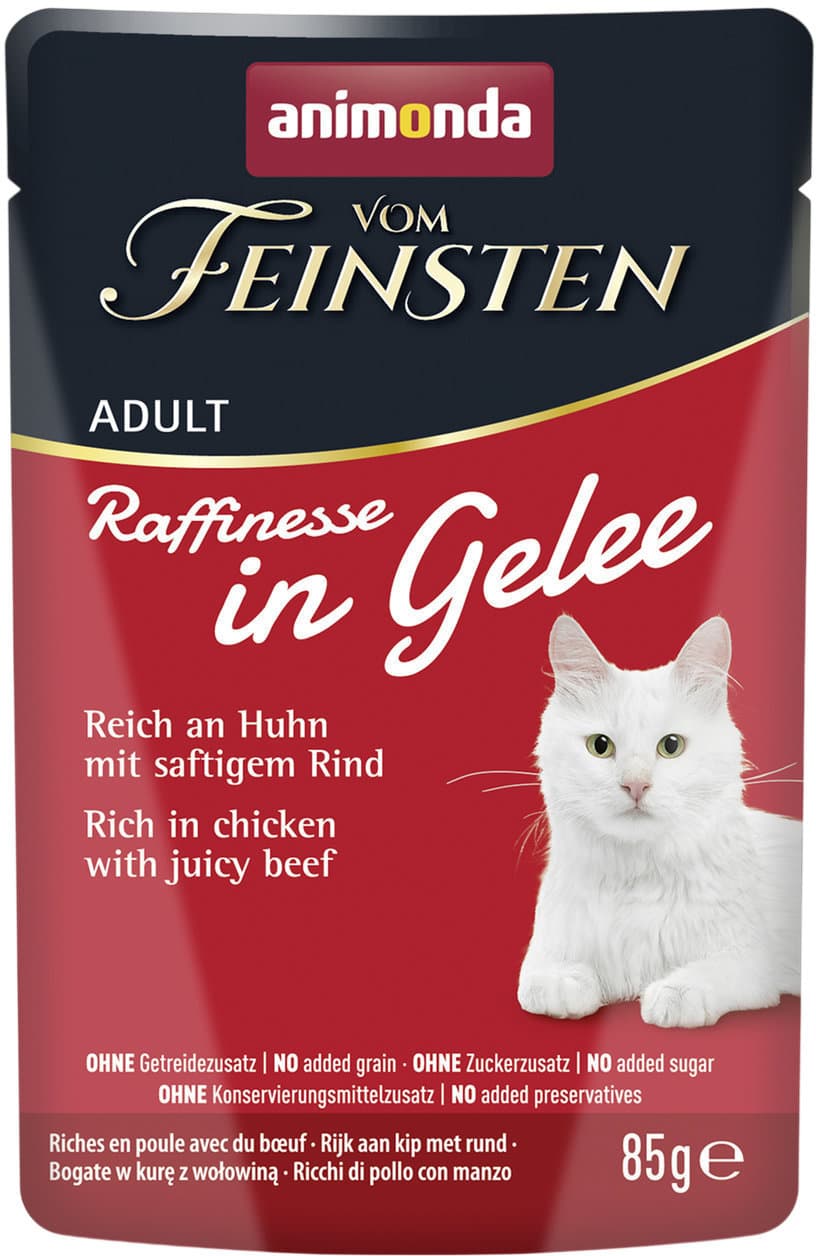 ANIMONDA Katzennassfutter vom Feinsten Adult Raffinesse in Gelee Huhn & Rind