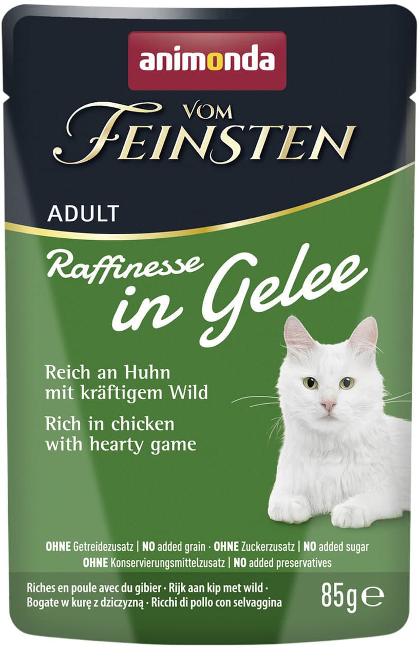 ANIMONDA Katzennassfutter vom Feinsten Adult Raffinesse in Gelee Huhn & Wild
