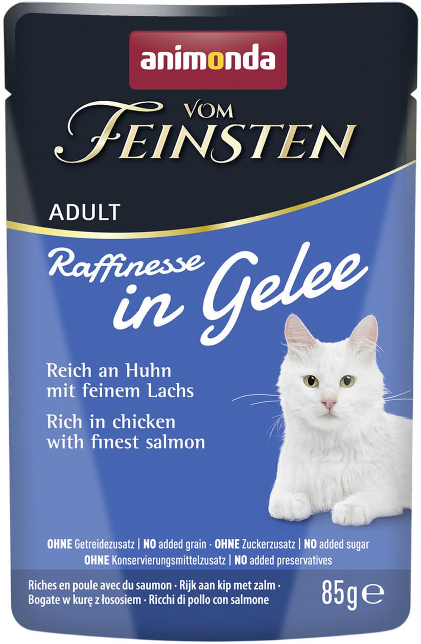 ANIMONDA Katzennassfutter vom Feinsten Adult Raffinesse in Gelee Huhn & Lachs
