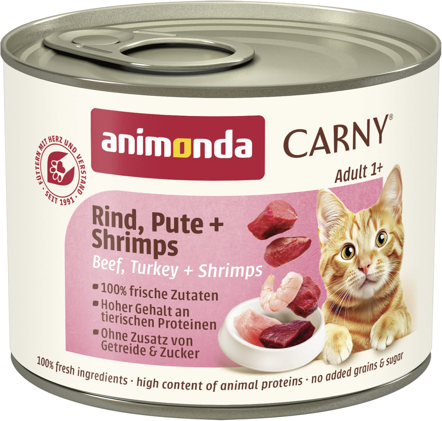 ANIMONDA Katzennassfutter Carny Adult Rind, Pute + Shrimps