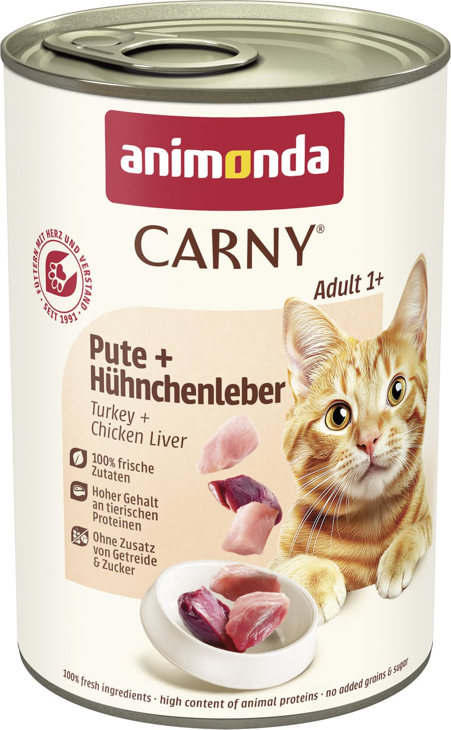 ANIMONDA Katzennassfutter Carny Adult Pute + Hühnchenleber
