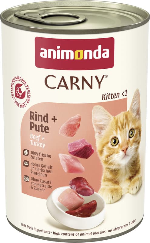 ANIMONDA Katzennassfutter Carny Kitten mit Rind + Pute
