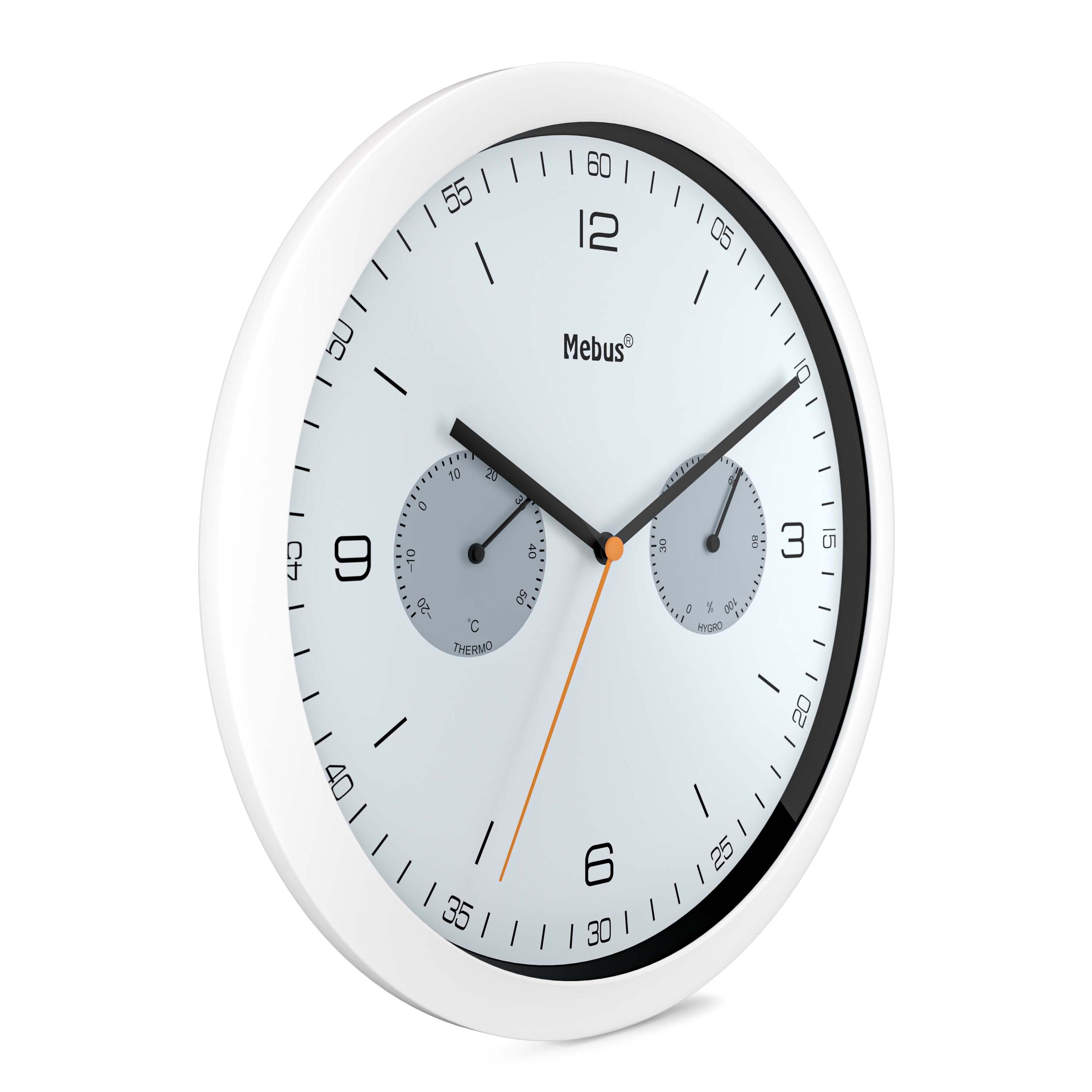 Produktbild Mebus Quarzwanduhr mit Thermo- und Hygrometer 3 von 7