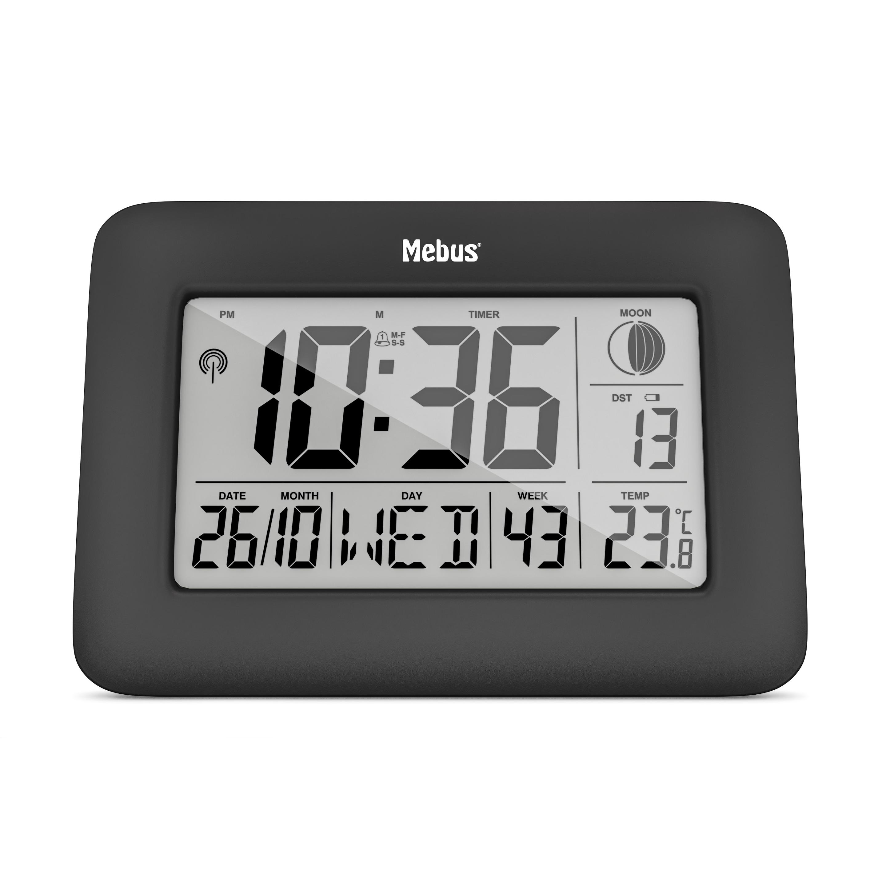Mebus Quarz-Wanduhr Digital 16,2x23cm