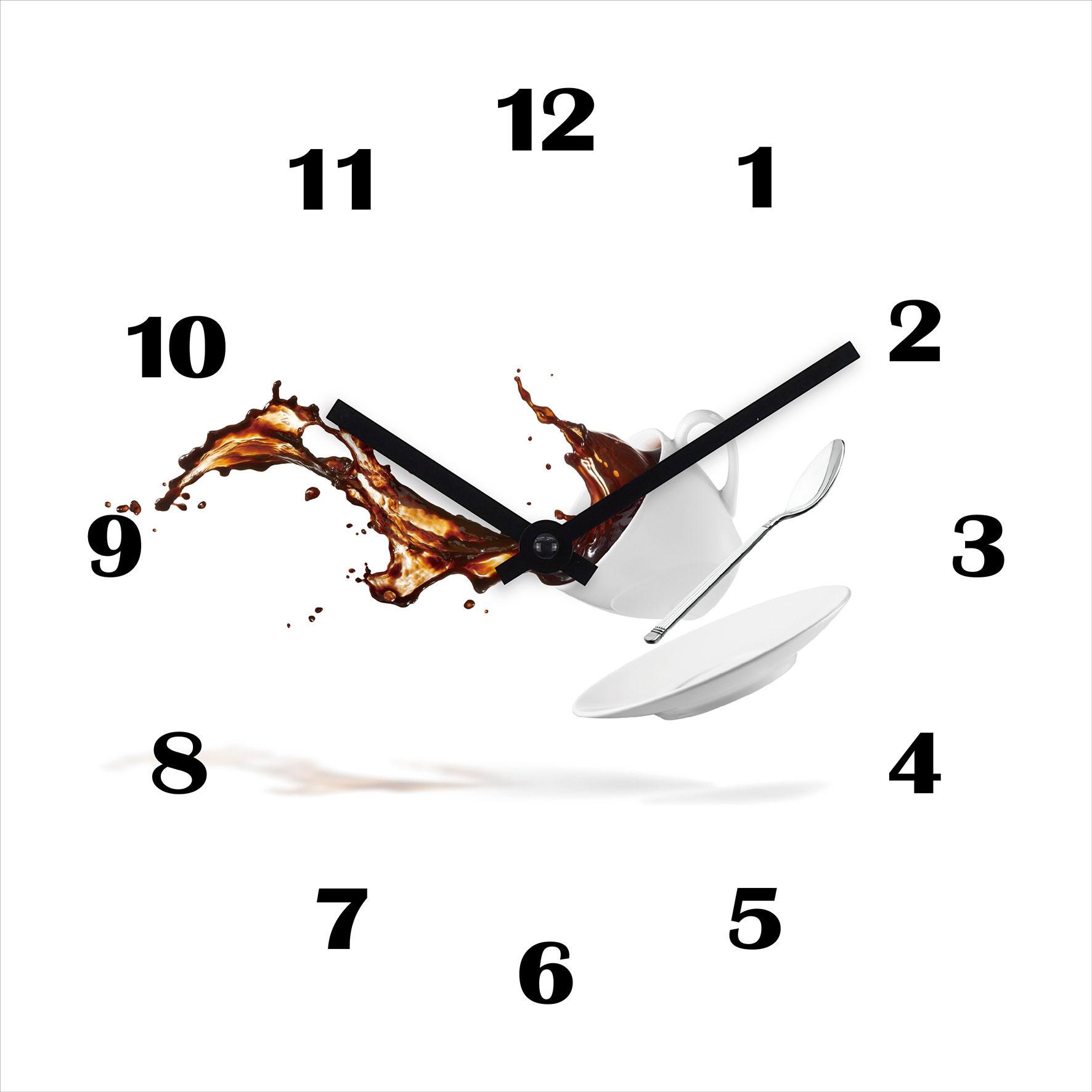 Mebus Glas-Wanduhr Motiv Espresso
