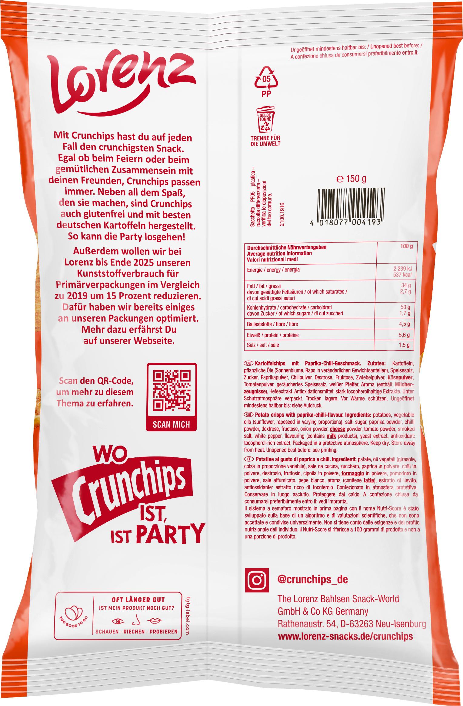 Produktbild Crunchips Hot Paprika 2 von 2