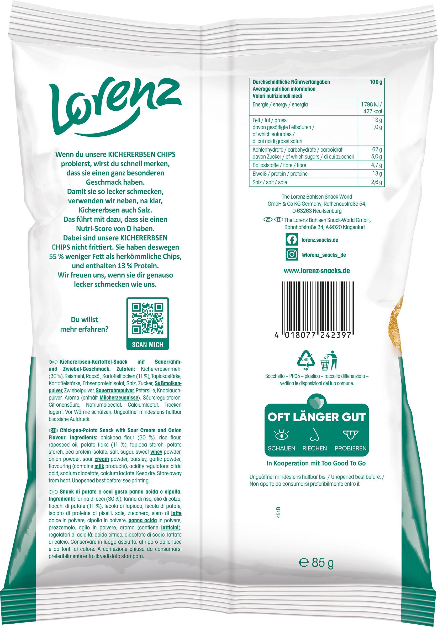 Produktbild Lorenz Kirchererbsen Chips Sour Cream&Onions 2 von 4