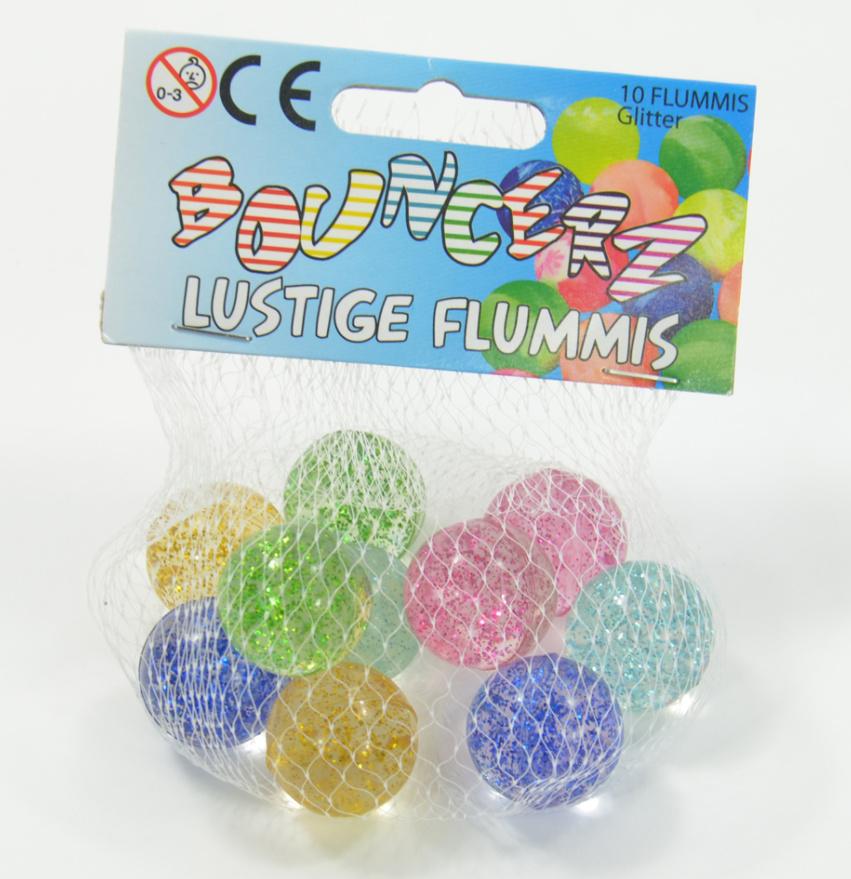 Produktbild Kögler - Bouncerz, Glitter, Flummis, 10er Set, Bälle im Netz, 25mm 2 von 2