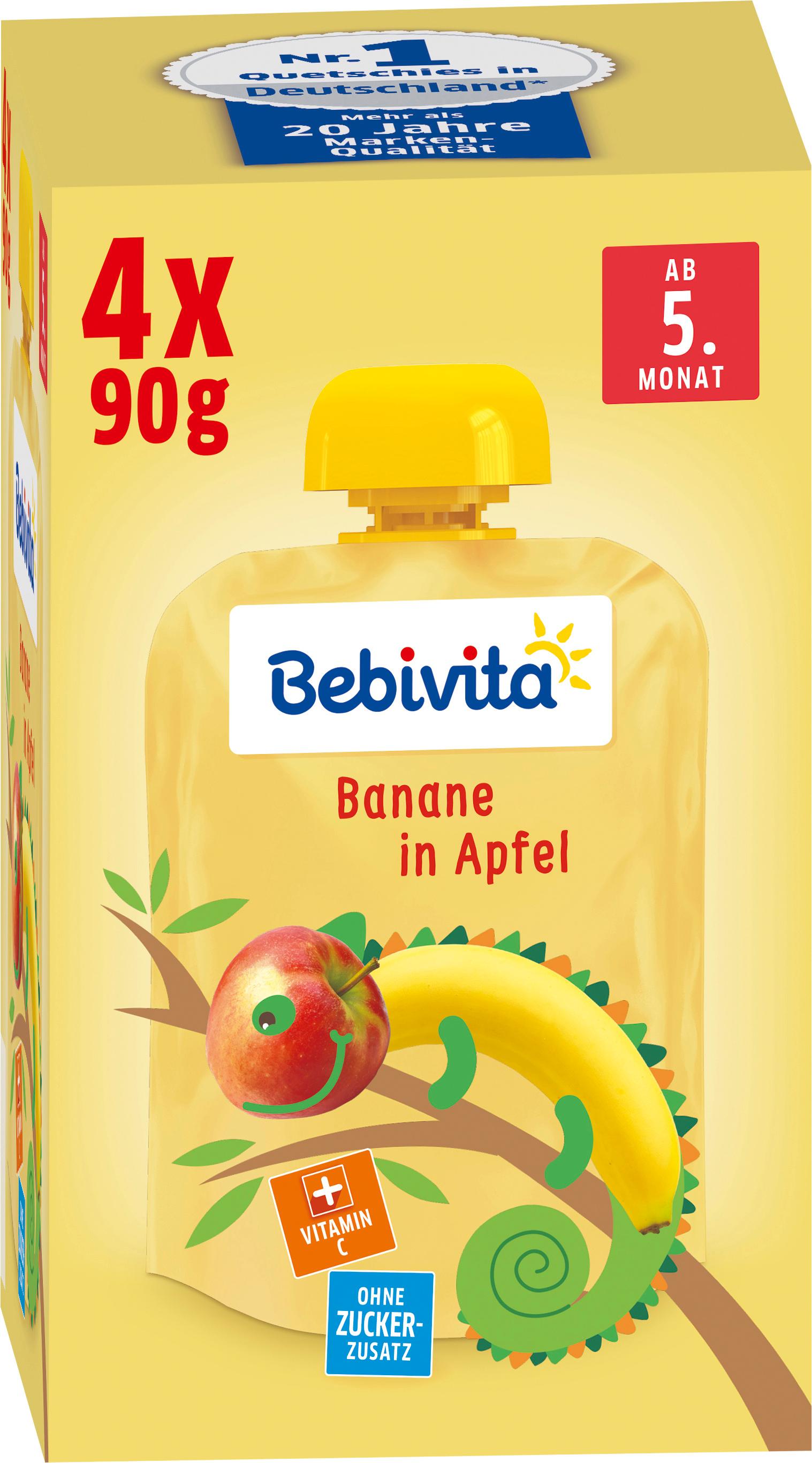 Produktbild Bebivita Baby Quetschbeutel Banane in Apfel 2 von 2