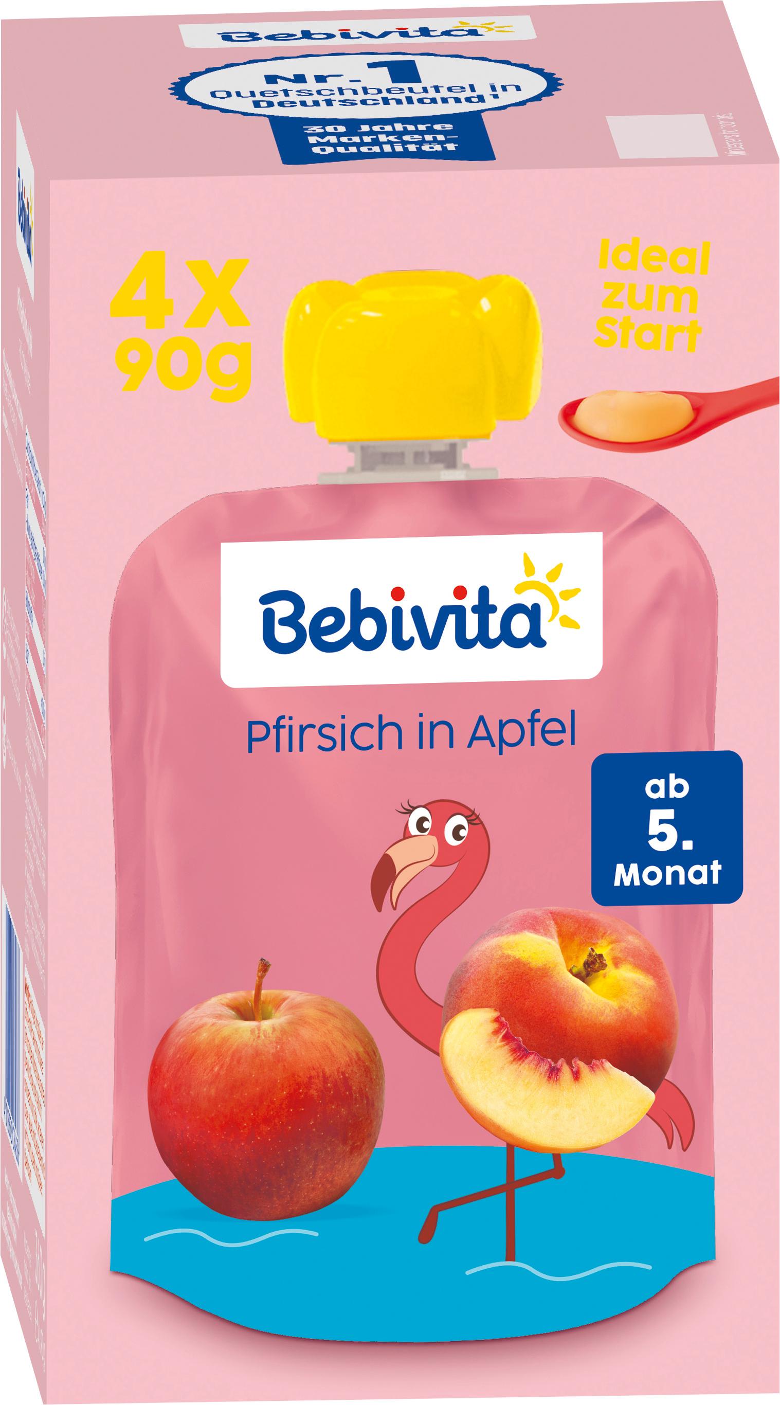Produktbild Bebivita Baby Quetschbeutel Pfirsich in Apfel 3 von 3