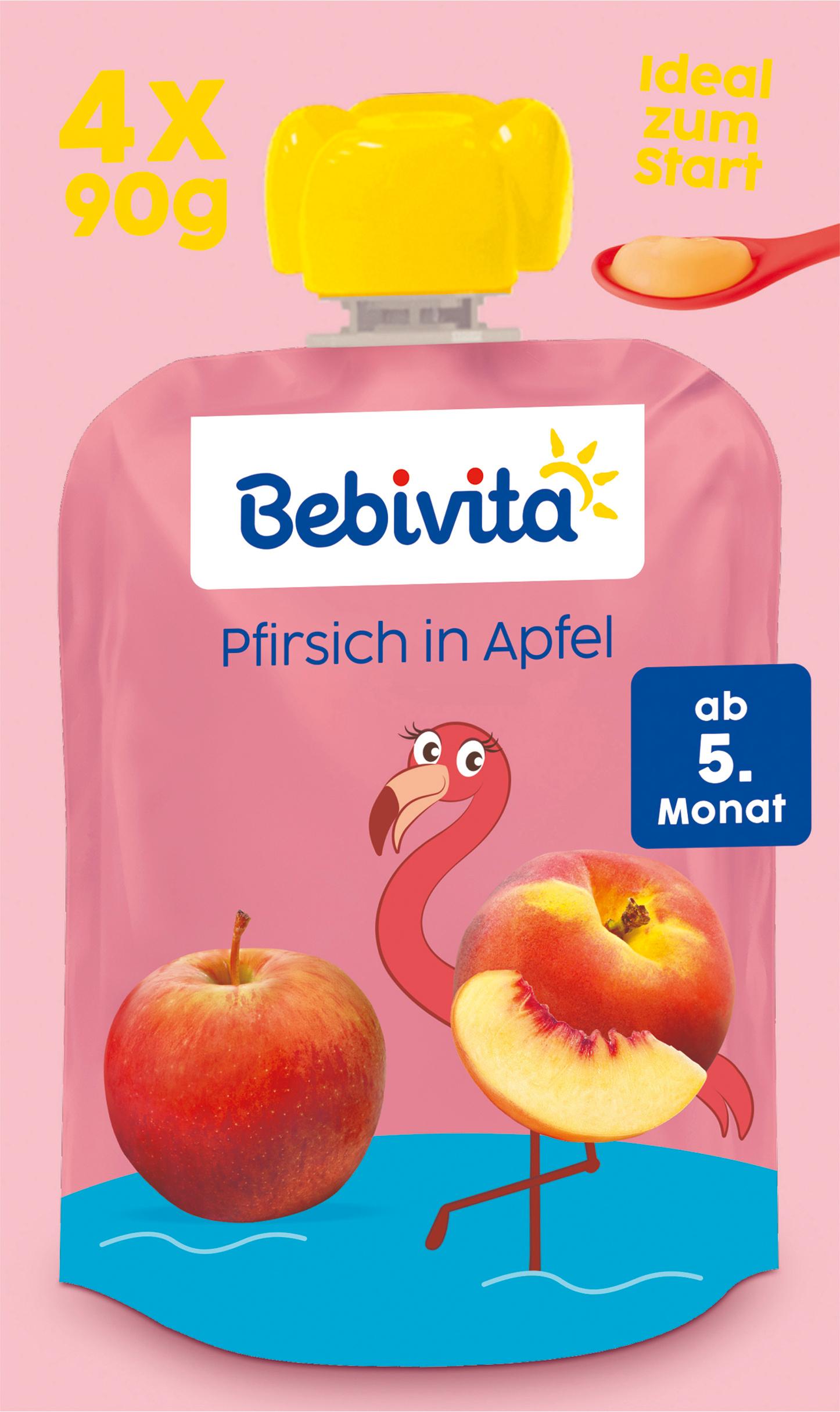 Bebivita Baby Quetschbeutel Pfirsich in Apfel