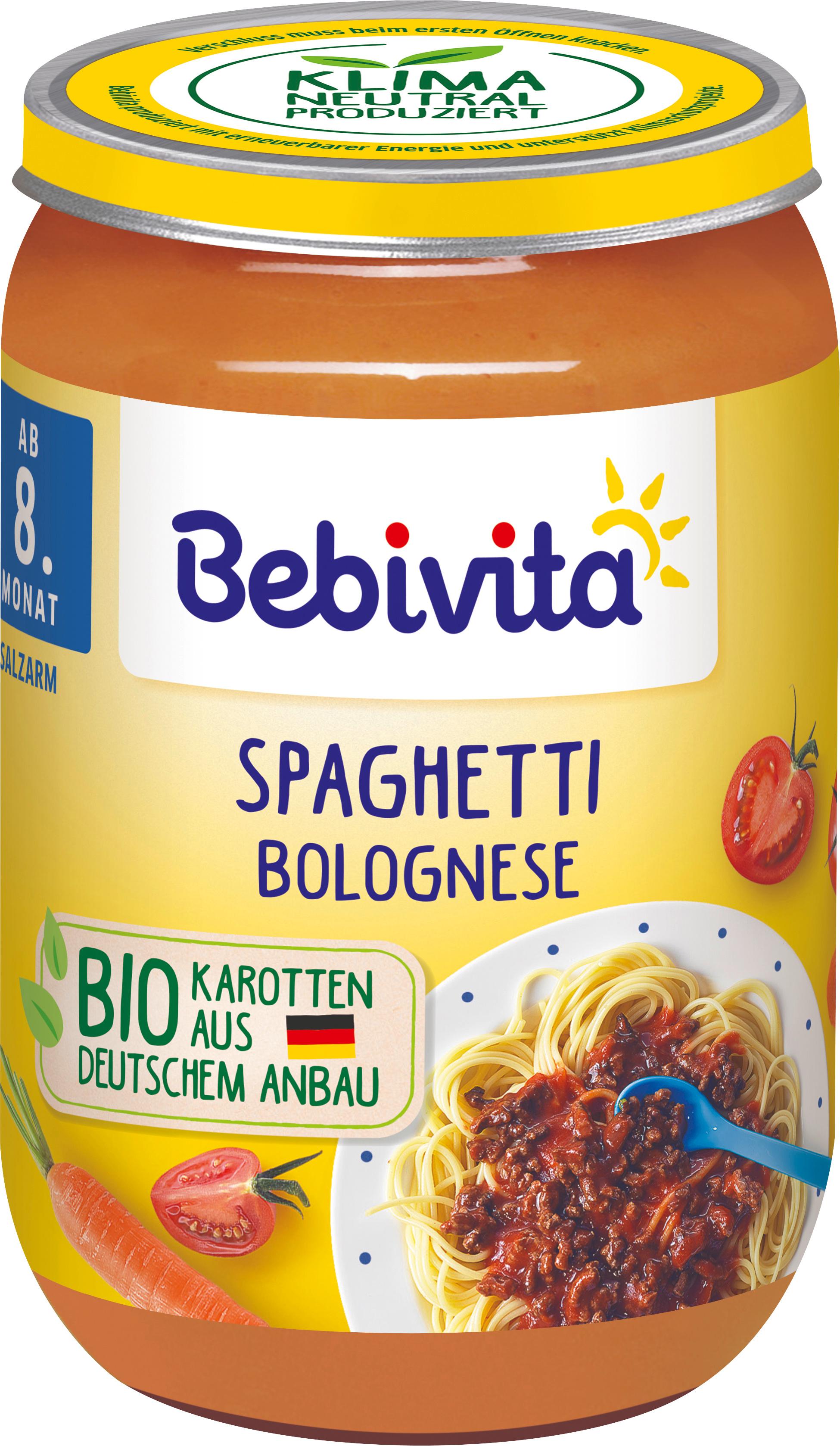 Bebivita Menüs ab 8. Monat Spaghetti Bolognese
