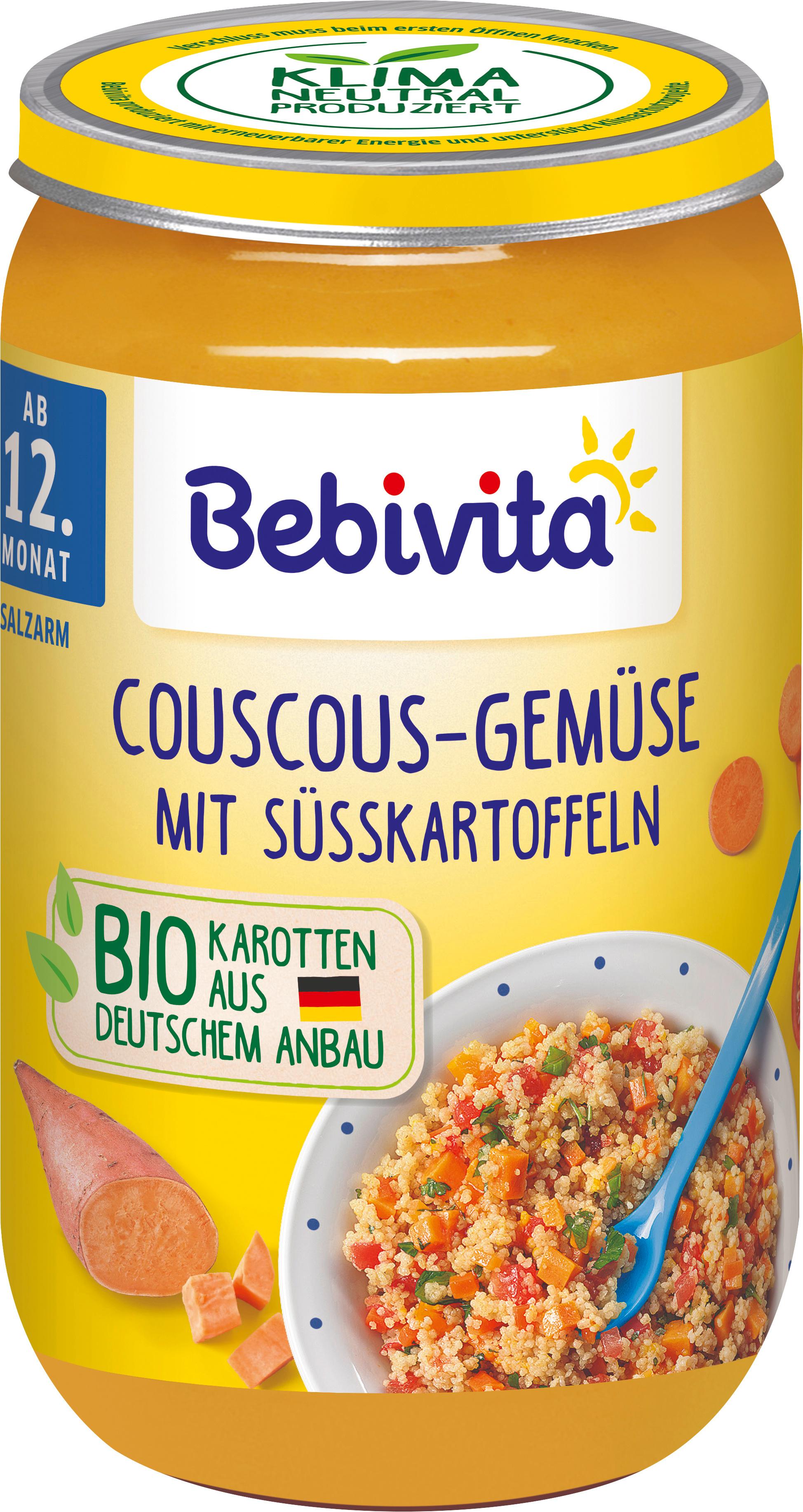 Bebivita Bio Menüs: Couscous-Gemüse mit Süßkartoffeln