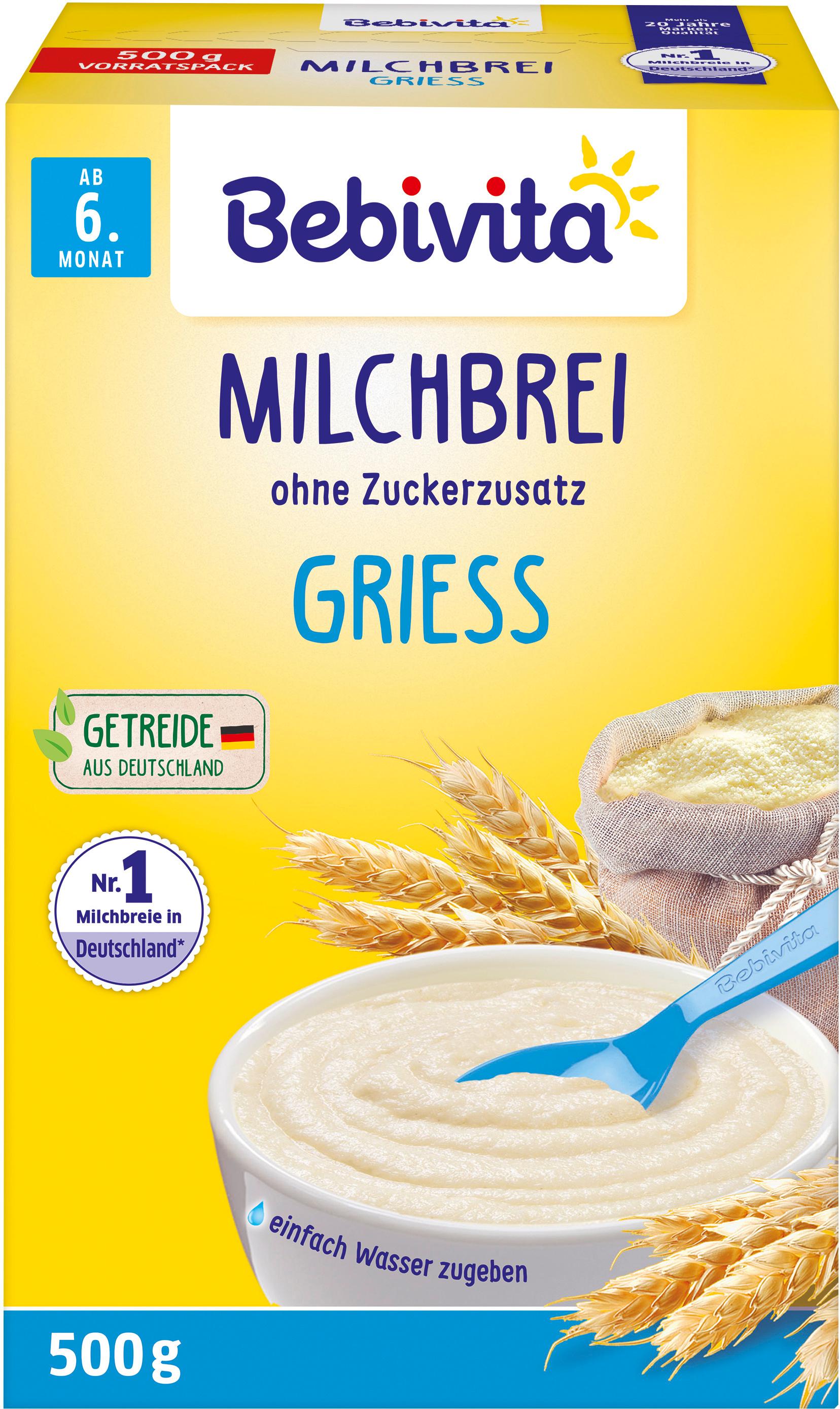 Bebivita Milchbreie ohne Zuckerzusatz Milchbrei Grieß