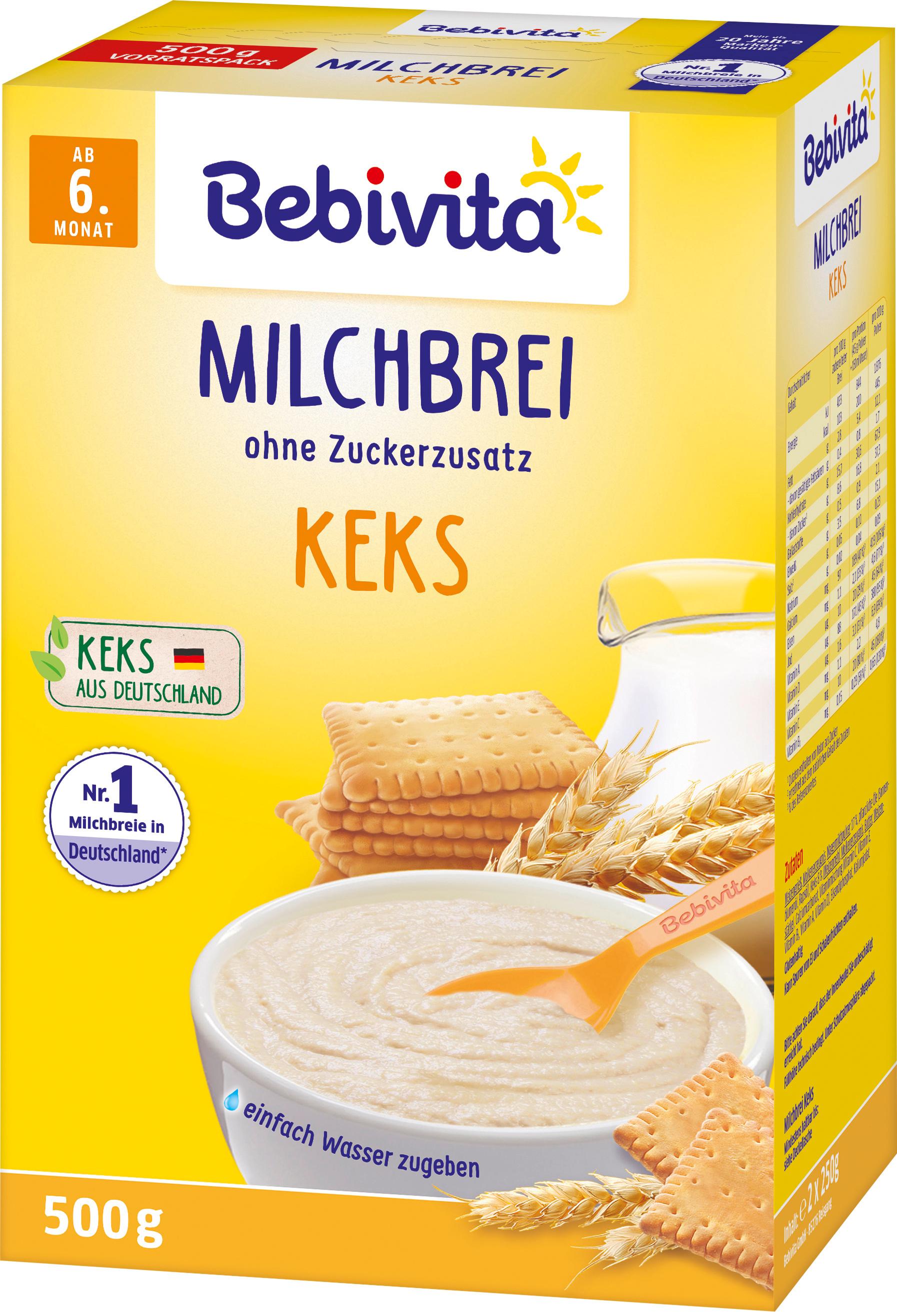 Produktbild Bebivita Milchbreie ohne Zuckerzusatz Milchbrei Keks 2 von 2
