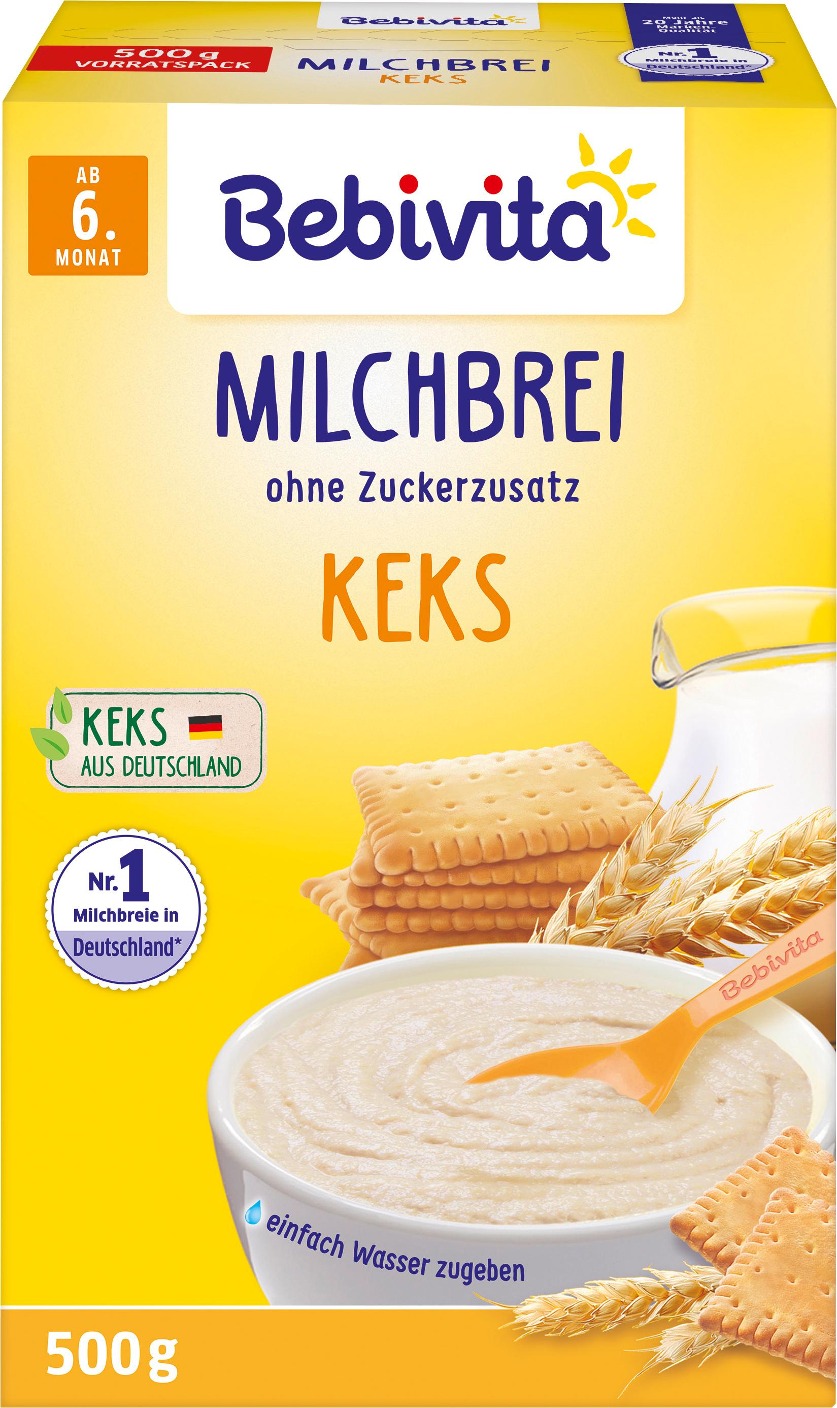 Bebivita Milchbreie ohne Zuckerzusatz Milchbrei Keks