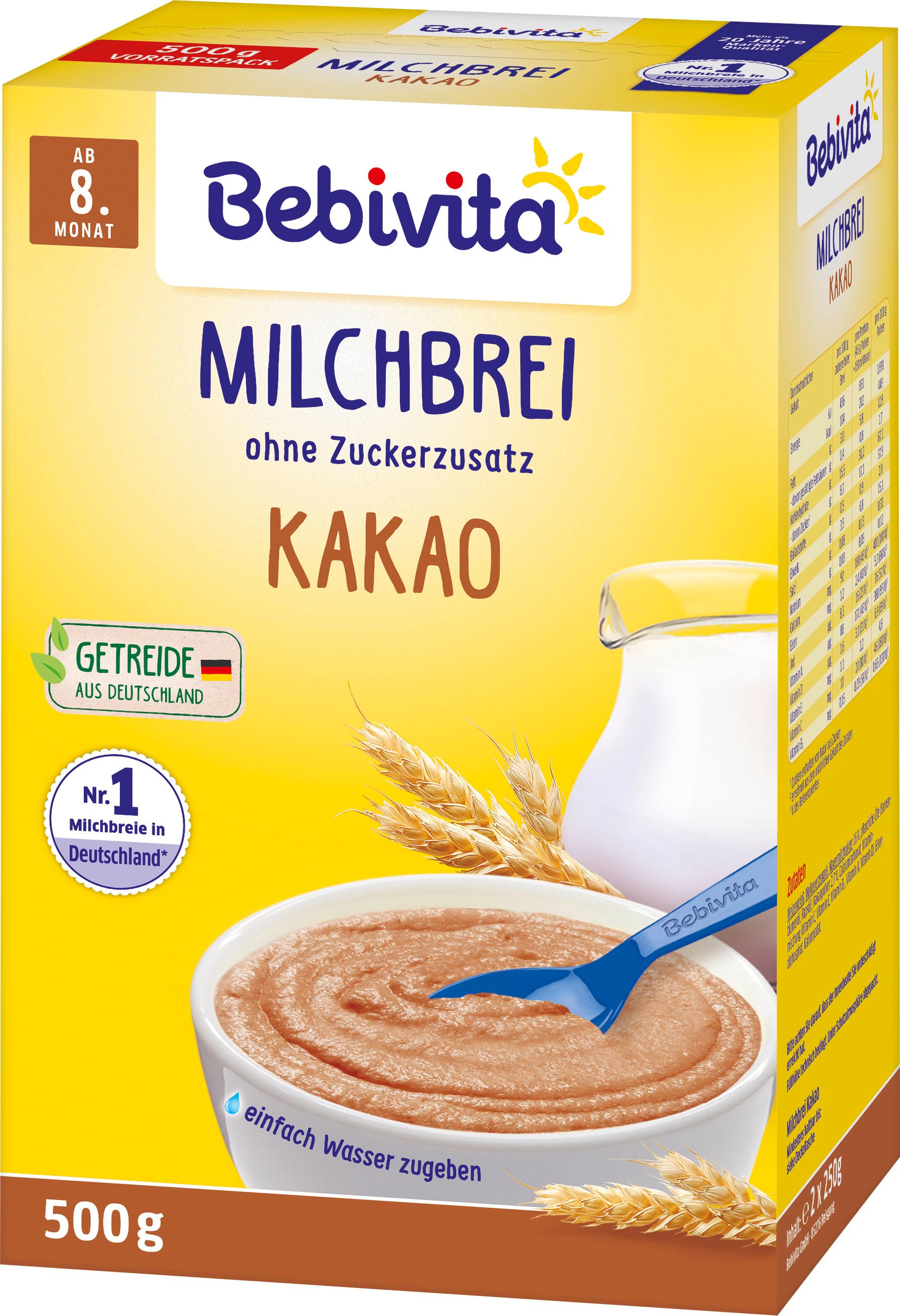 Produktbild Bebivita Milchbreie ohne Zuckerzusatz Milchbrei Kakao 2 von 2