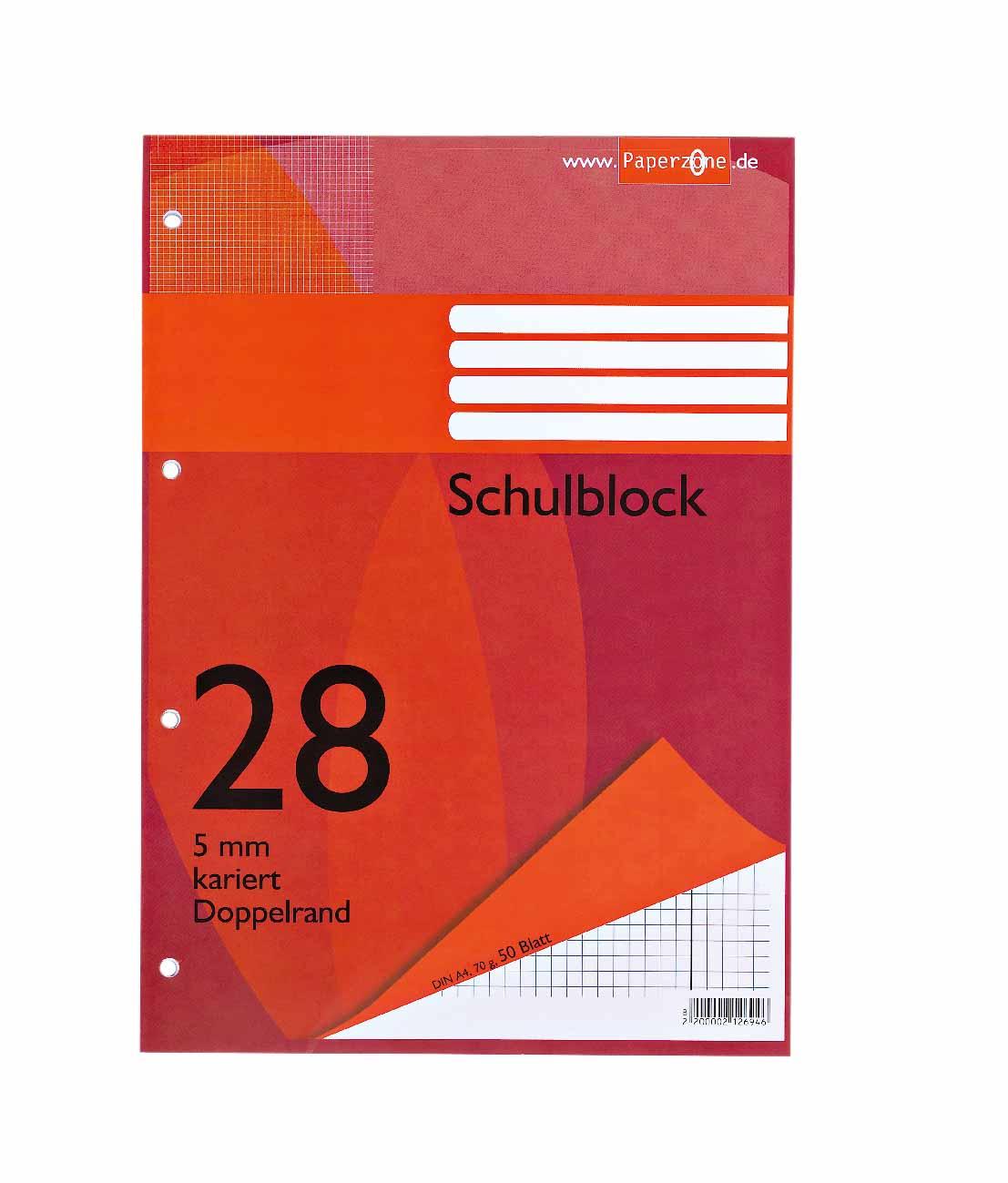 PAPERZONE Schulblock A4 Lineatur 28 50 Blatt