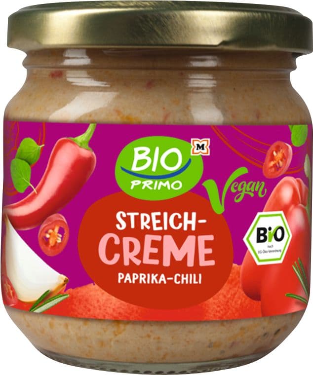 BIO PRIMO Bio Vegane Streichcreme Paprika Chili