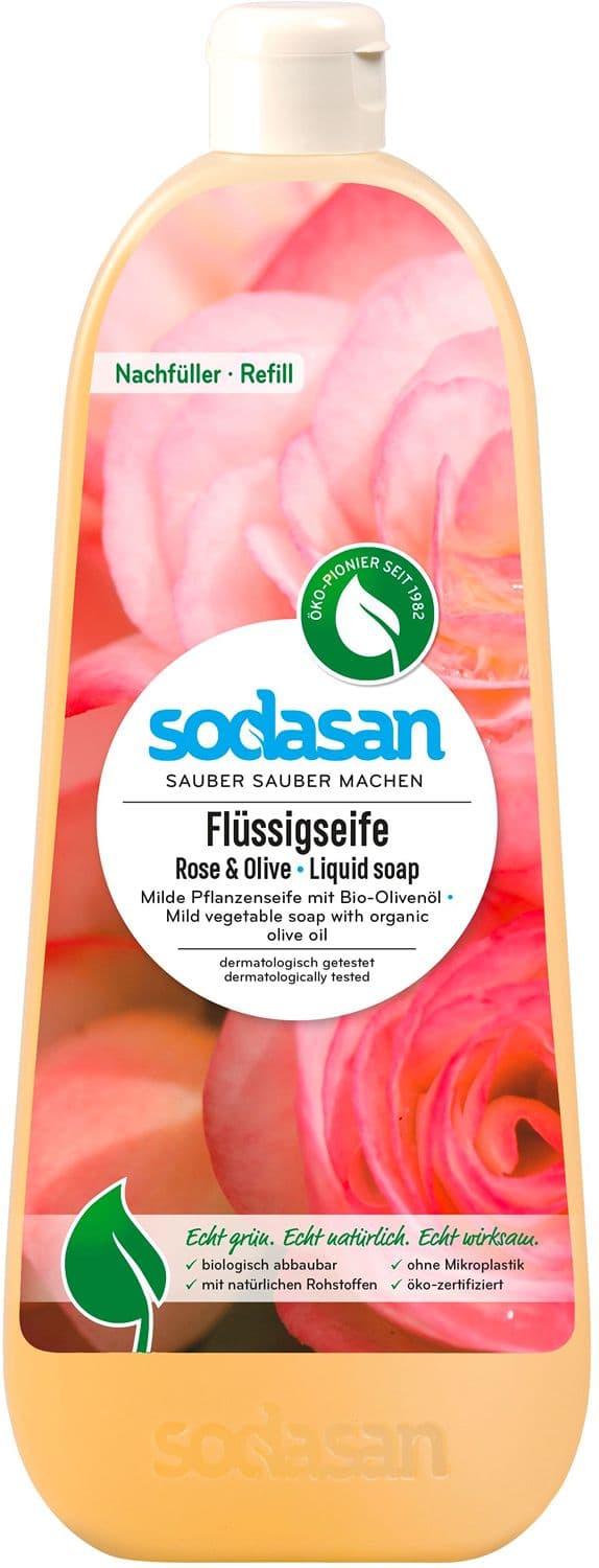 sodasan Flüssigseife Rose & Olive Nachfüller