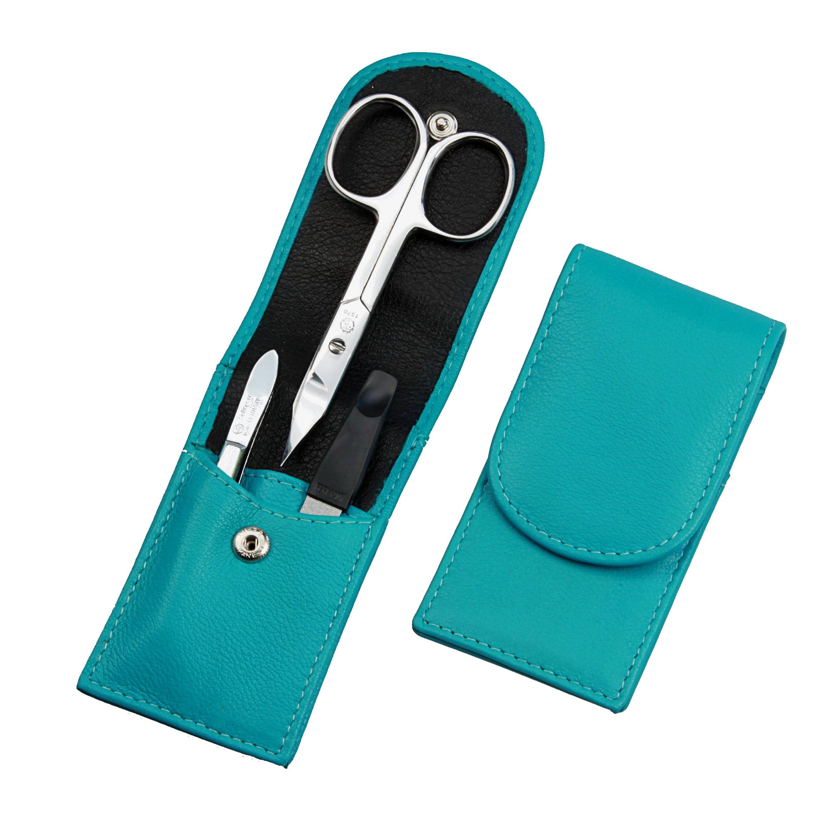 Kniebes Taschenmaniküre-Etui Nappa-Leder 3-teilig