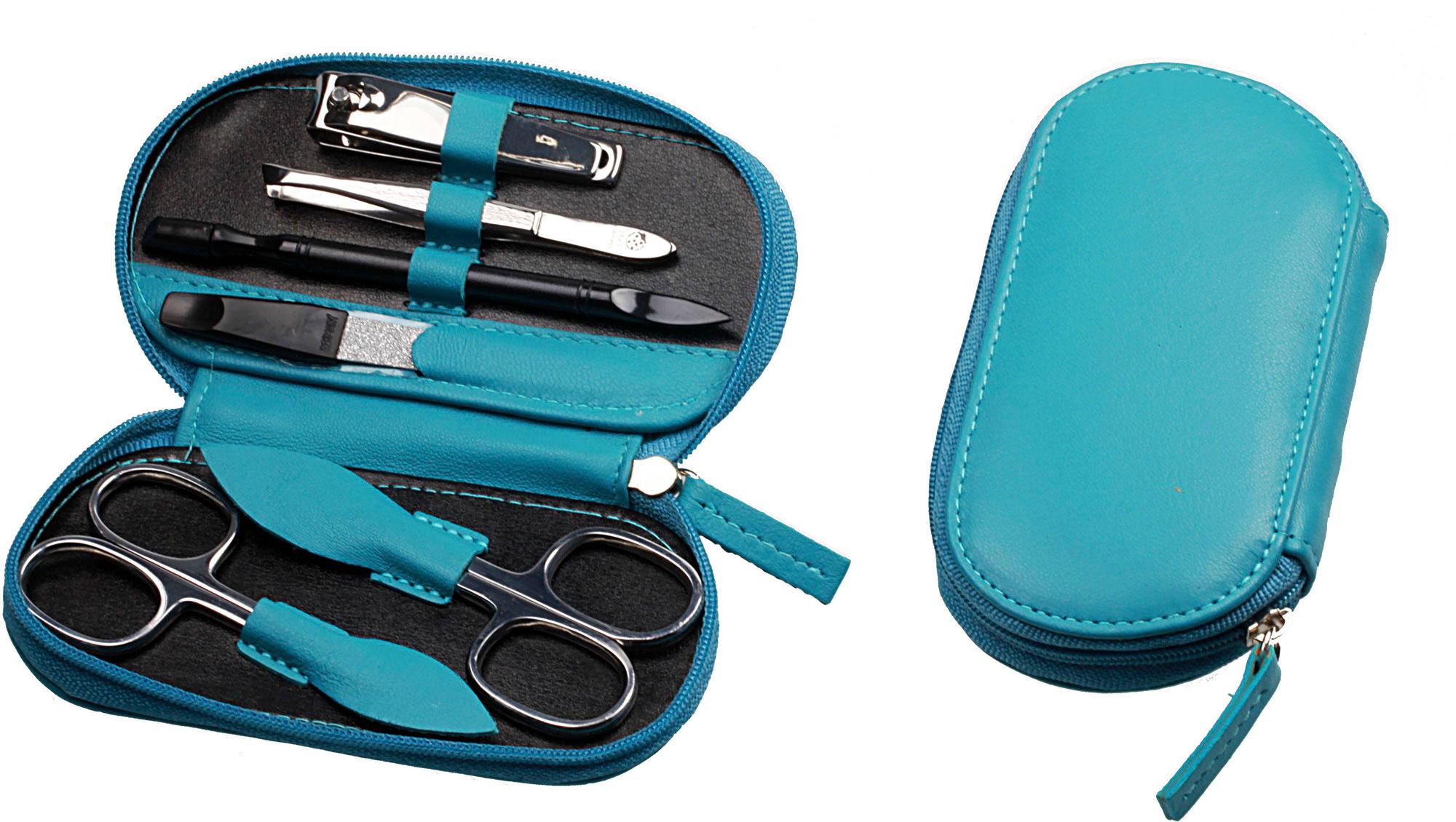 Kniebes Maniküre-Etui Nappa-Leder 6-teilig oval