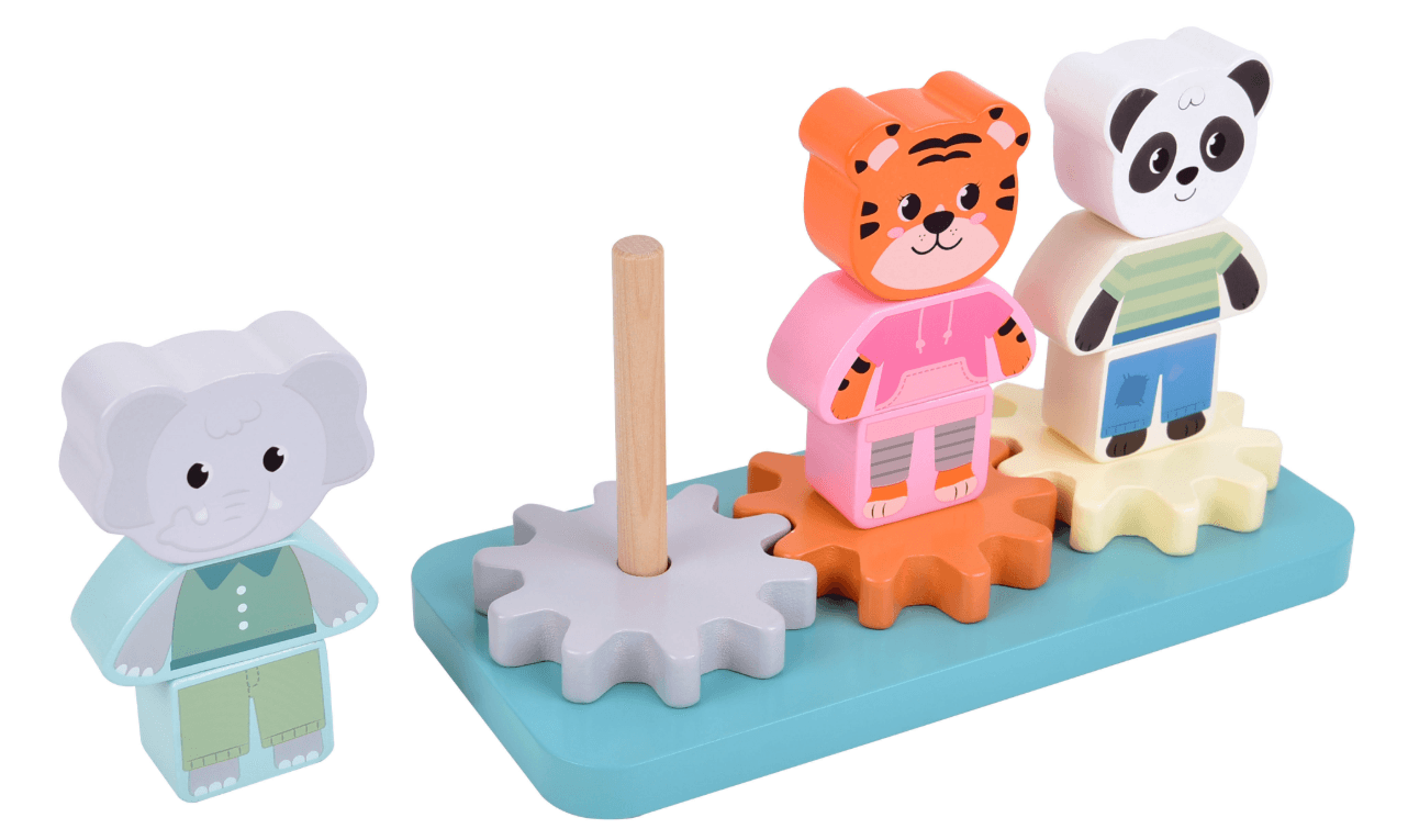 small foot Stapelspiel mit Zahnrad „Jungle Friends“
