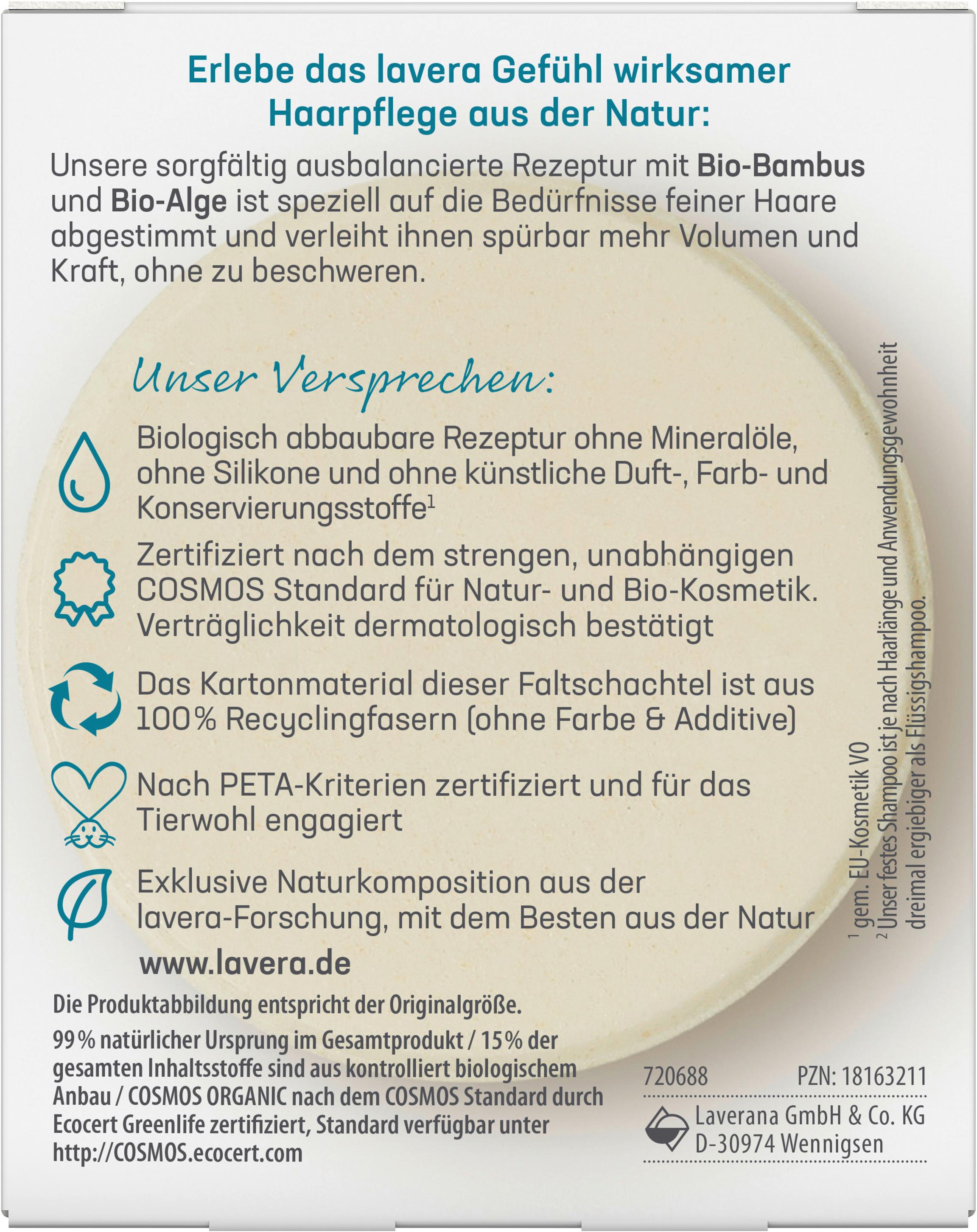 Produktbild lavera Volumen&Kraft festes Pflegeshampoo 2 von 2