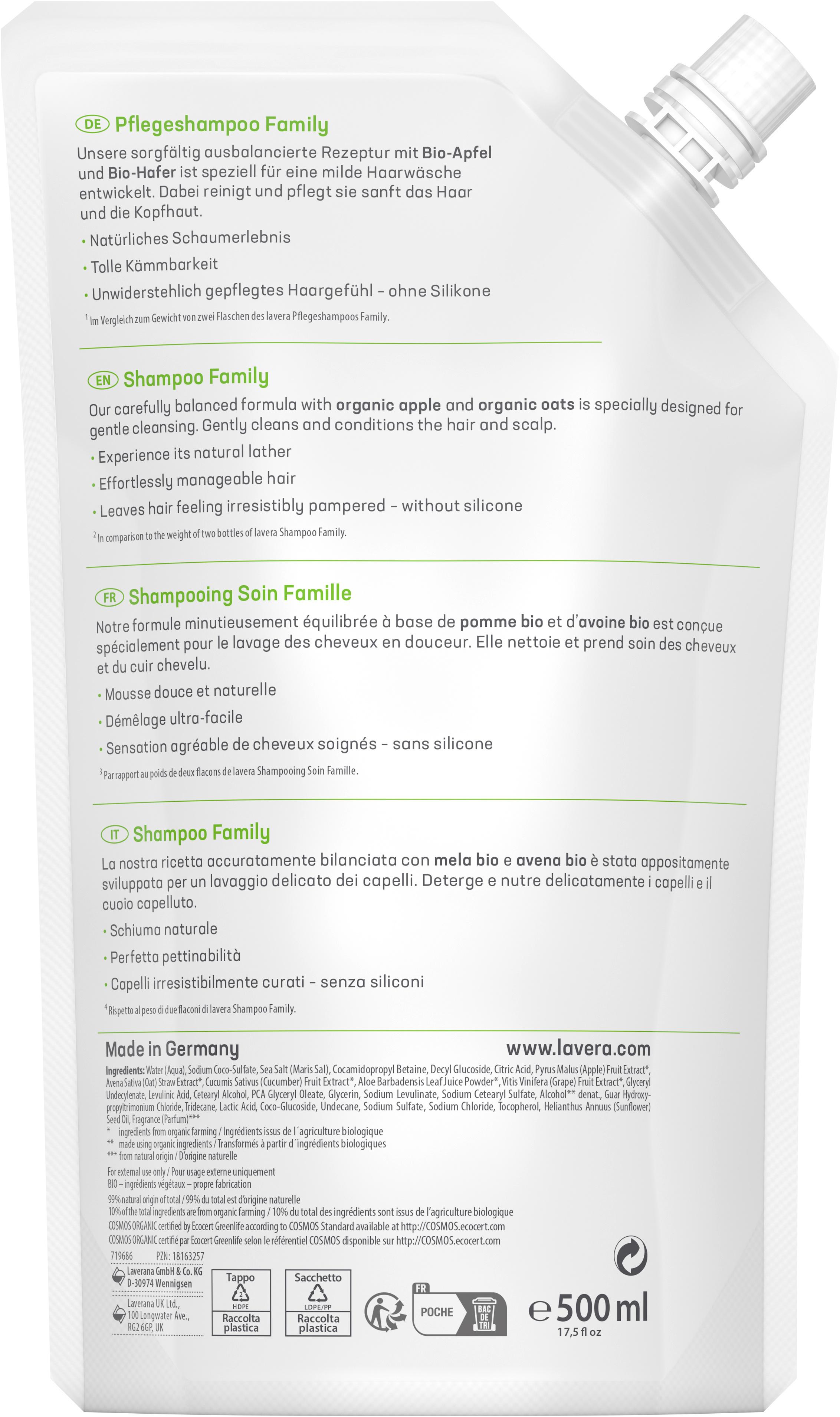 Produktbild lavera Family Pflege Shampoo Nachfüllung 2 von 4