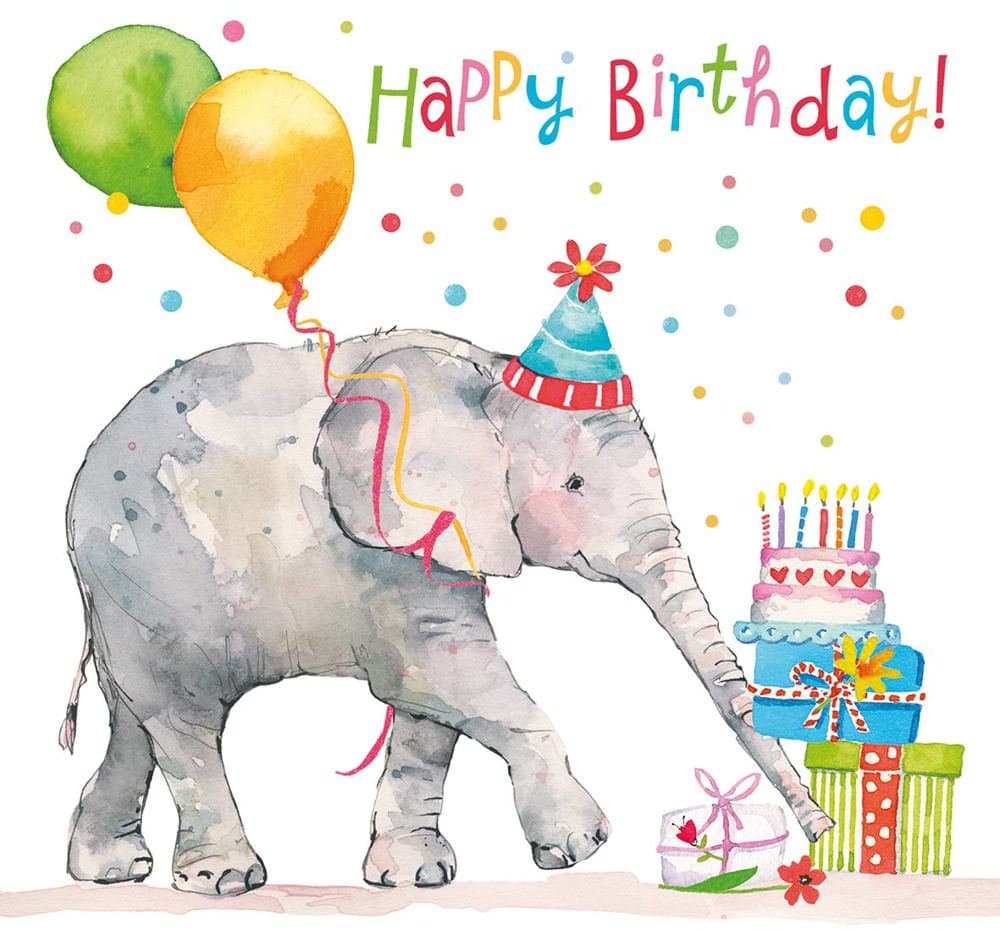ppd Serviette Birthday Elephant 33x33cm