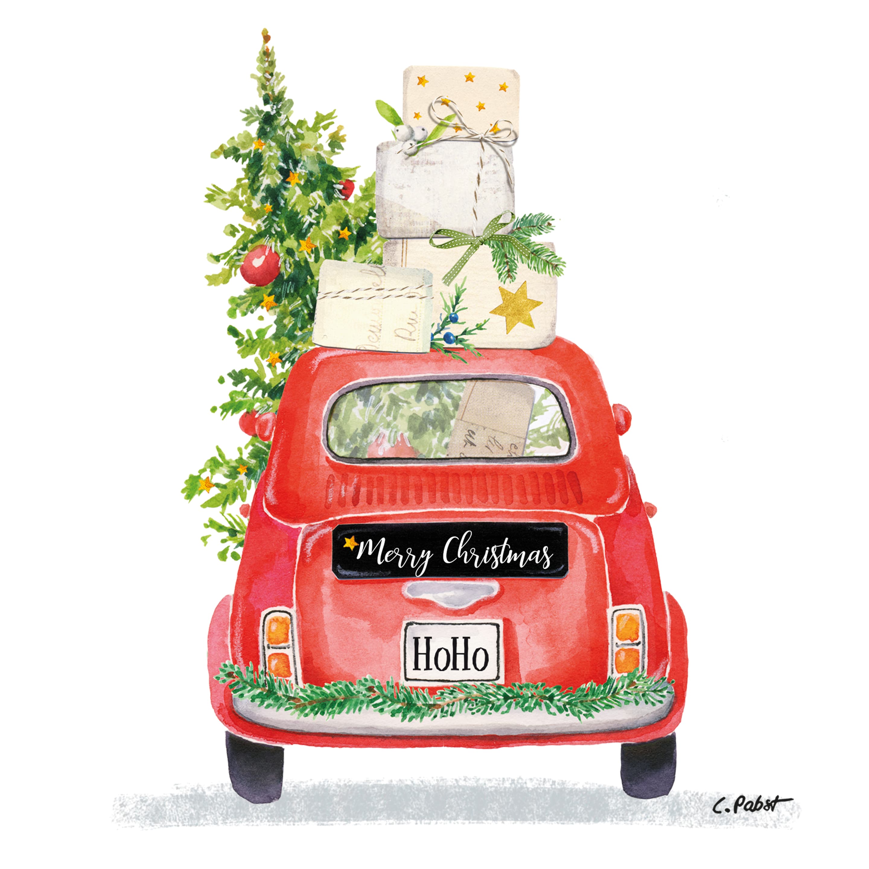 ppd Serviette Christmas Taxi 33x33cm