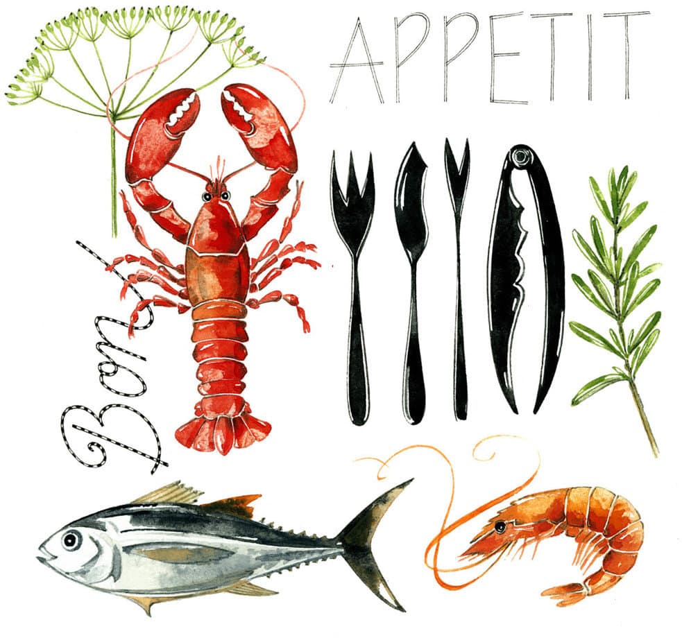 ppd Serviette Fish Food 33x33cm