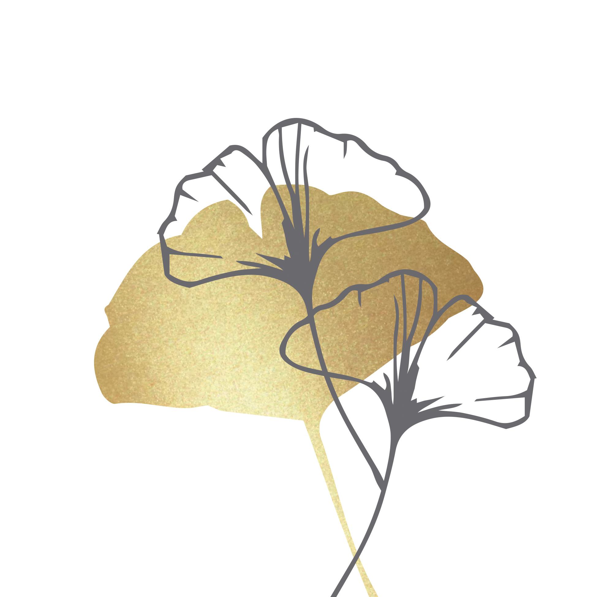ppd Servietten Golden Ginkgo white 33x33cm