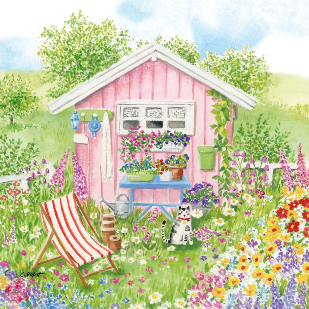 ppd Serviette Maison Rose 33x33cm