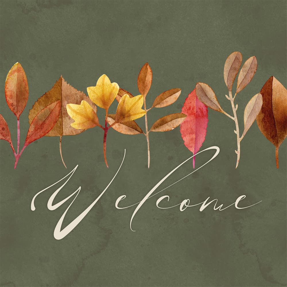 ppd Serviette Welcome Leaves 33x33cm
