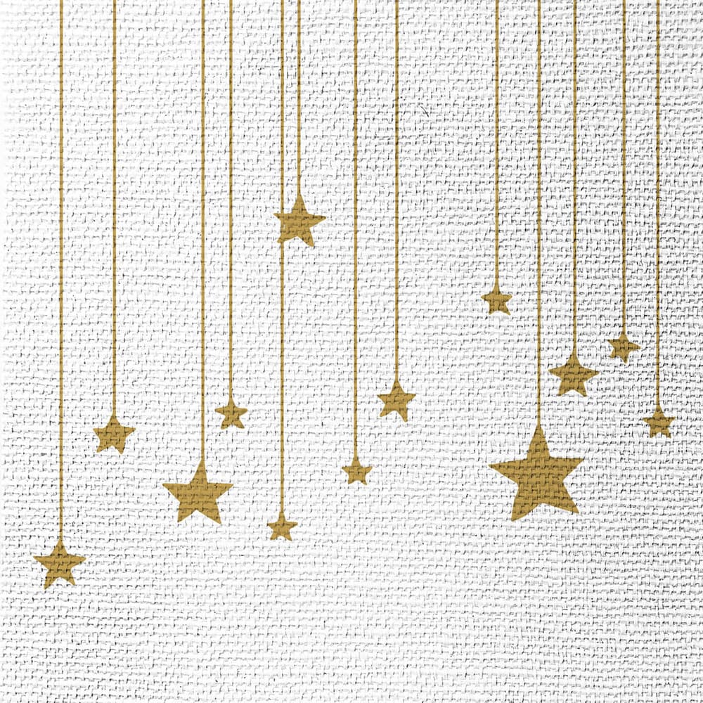 ppd Serviette Stars on Canvas white 33x33cm