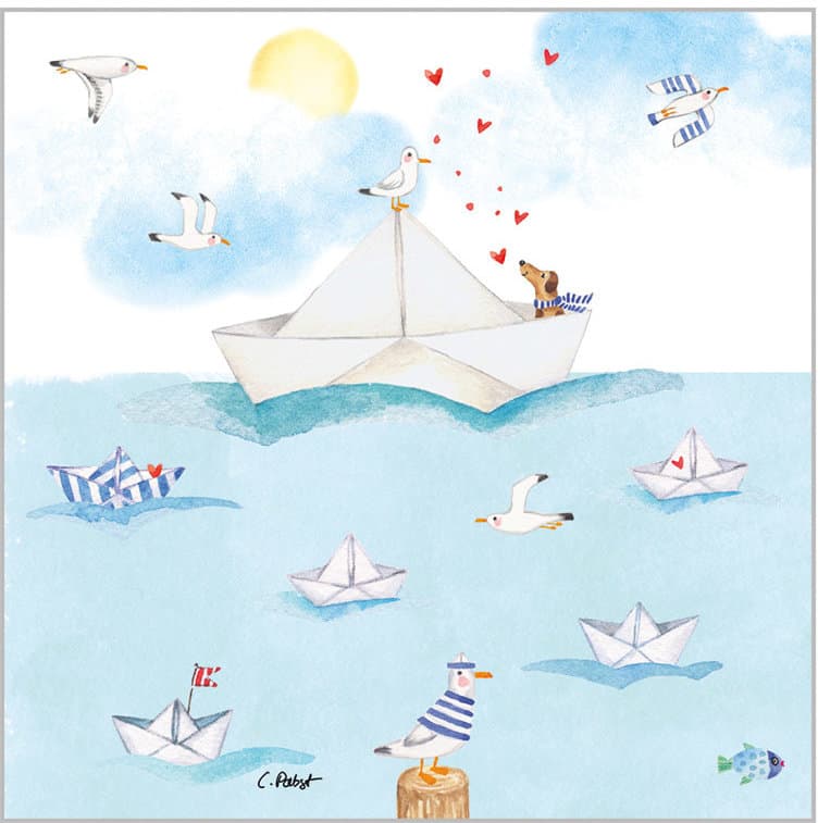 ppd Serviette Sailing away 25x25cm