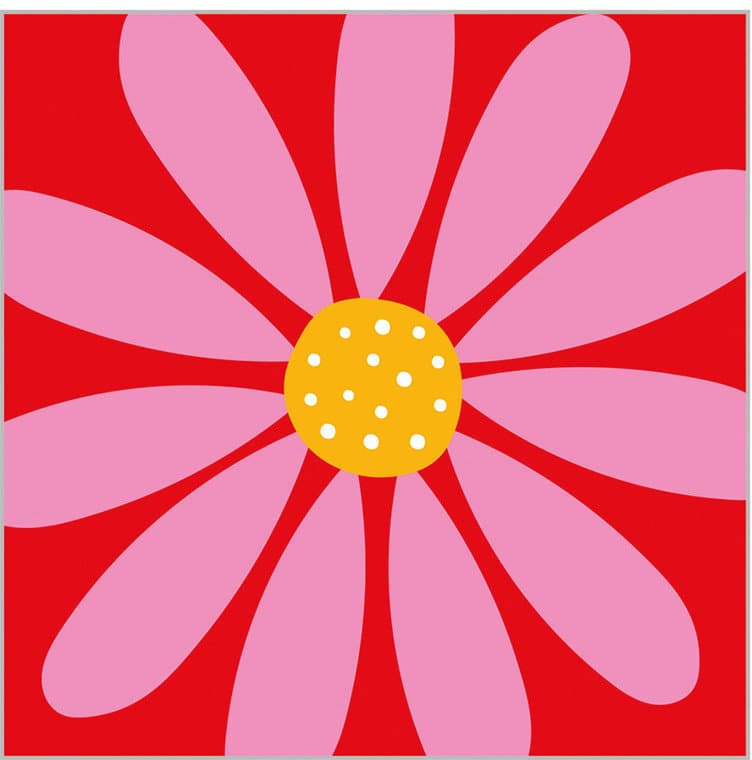 ppd Serviette Happy Flower red 25x25cm