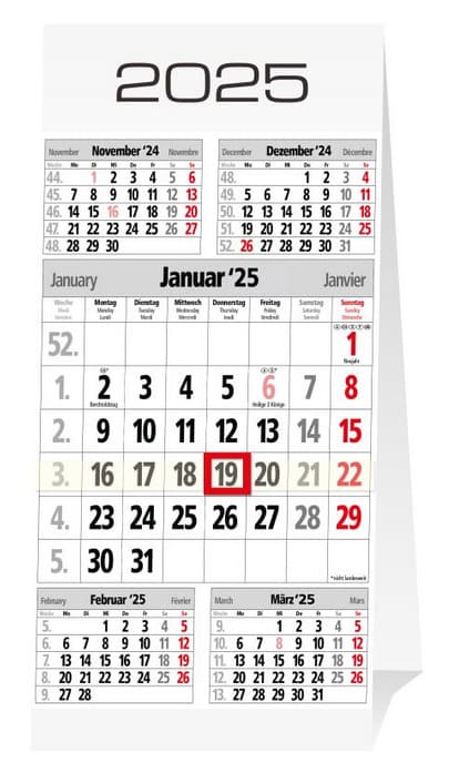 GÜSS 5-Monatstischaufstellkalender Z982