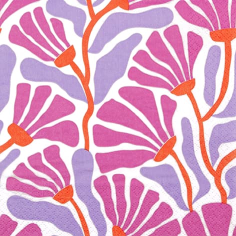 Servietten Retro Bloom Fuchsia 33x33cm