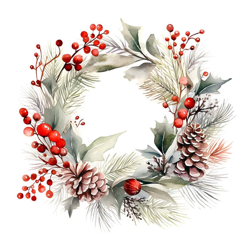 Bella Casa Servietten Weihnachtskranz 33x33cm