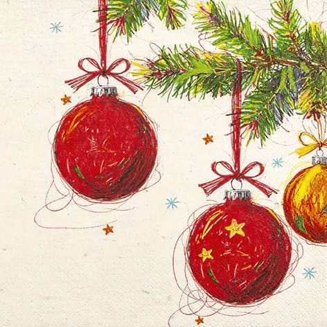 Home-Fashion Servietten X-MAS Drawing 33x33cm