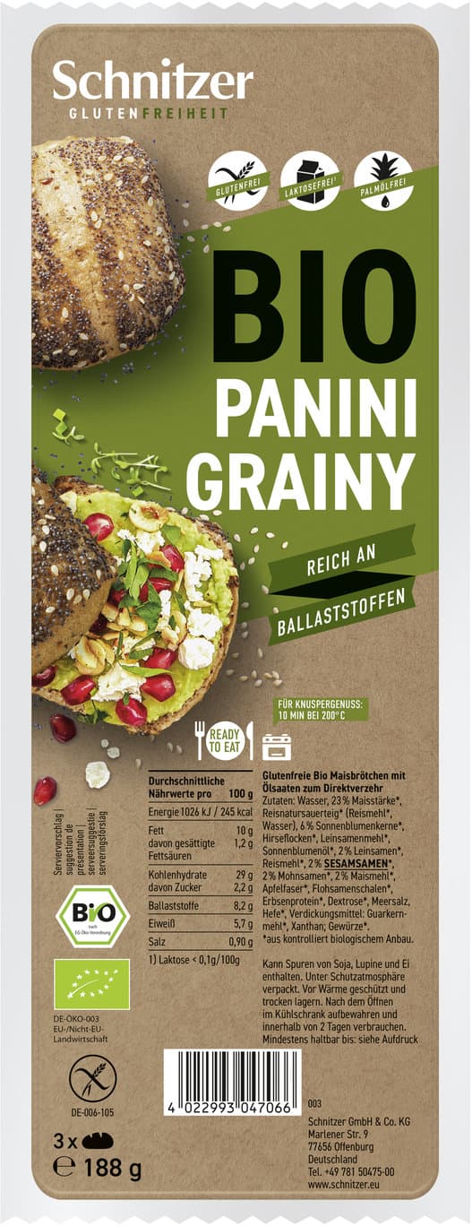 Schnitzer Bio Panini Grainy