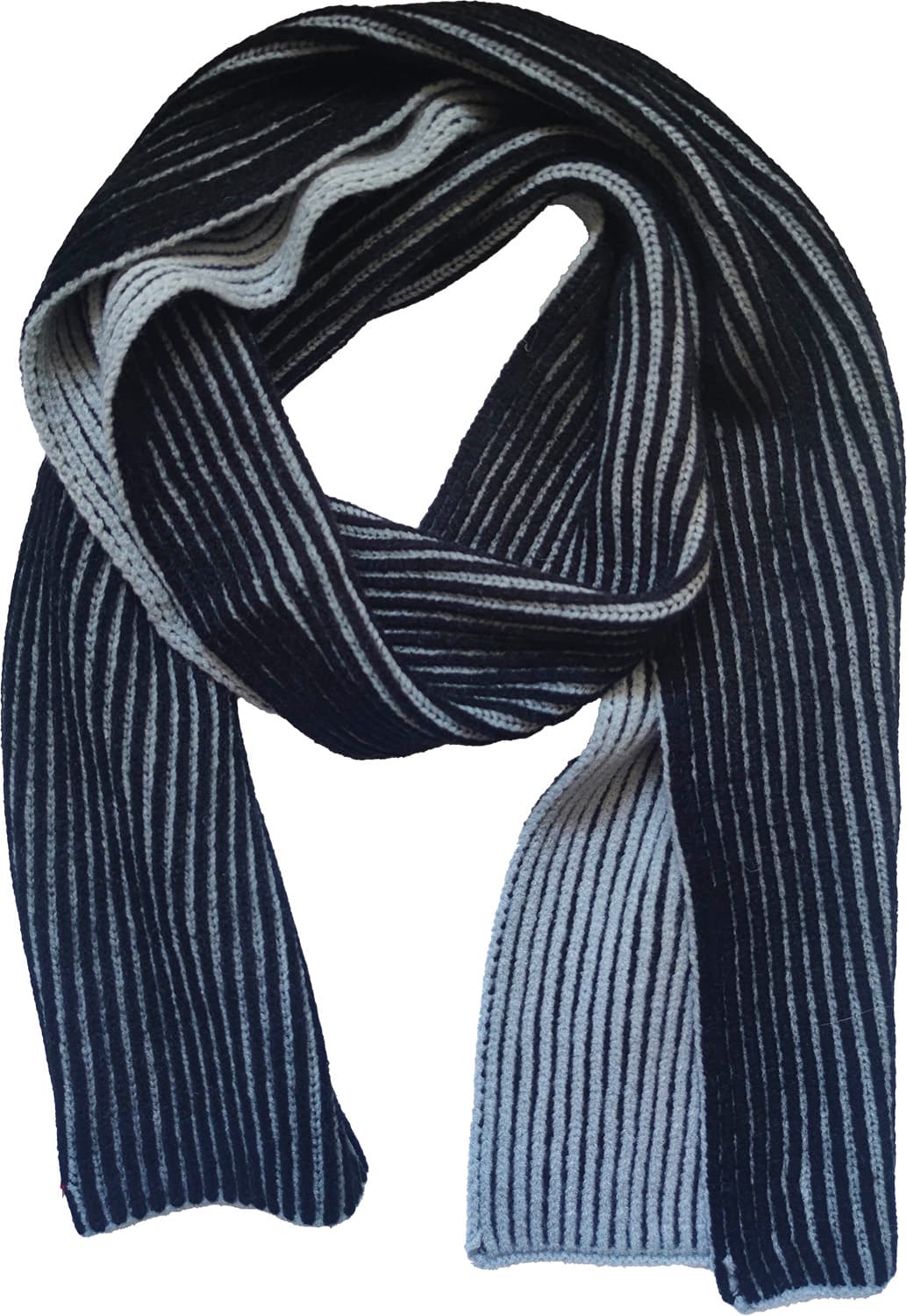 Rippenstrickschal Two Tone