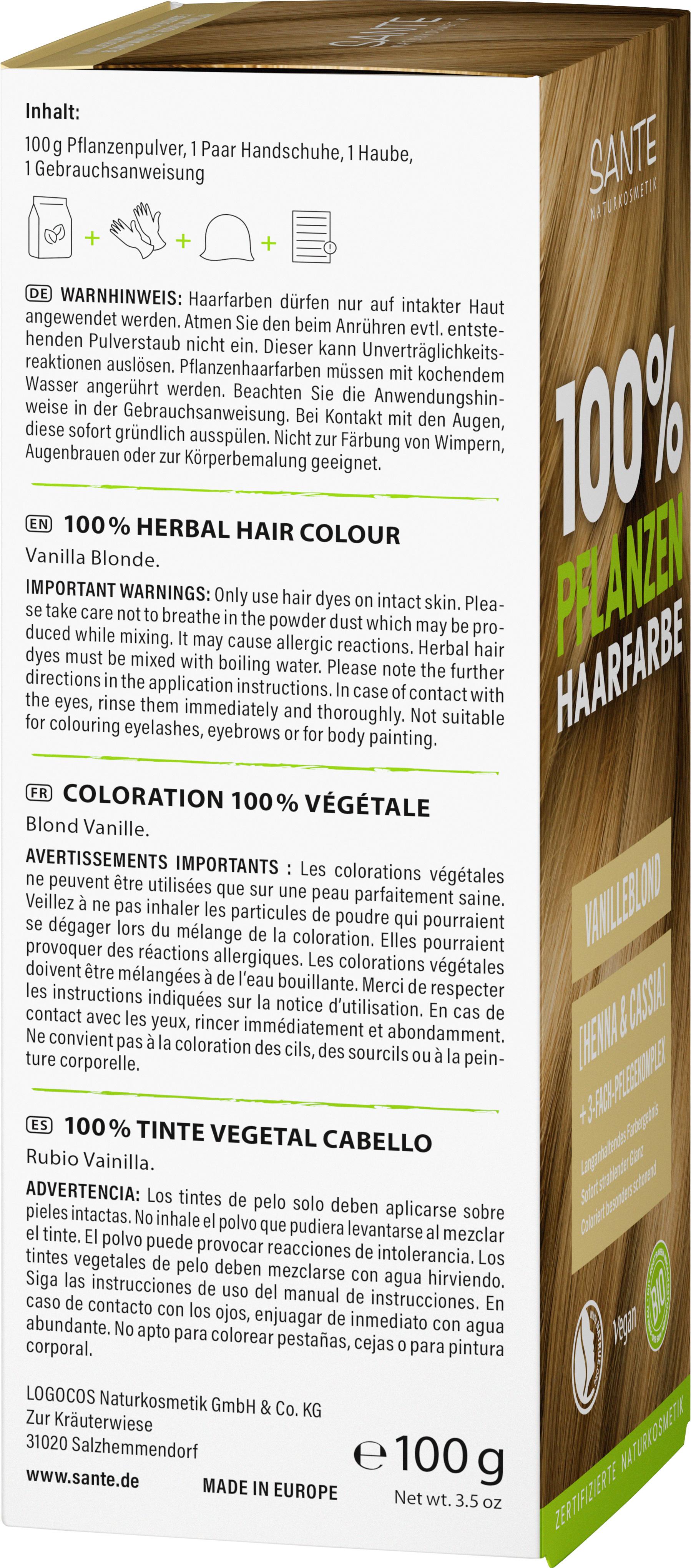 Produktbild SANTE 100% Pflanzen Haarfarbe Vanilleblond 3 von 4