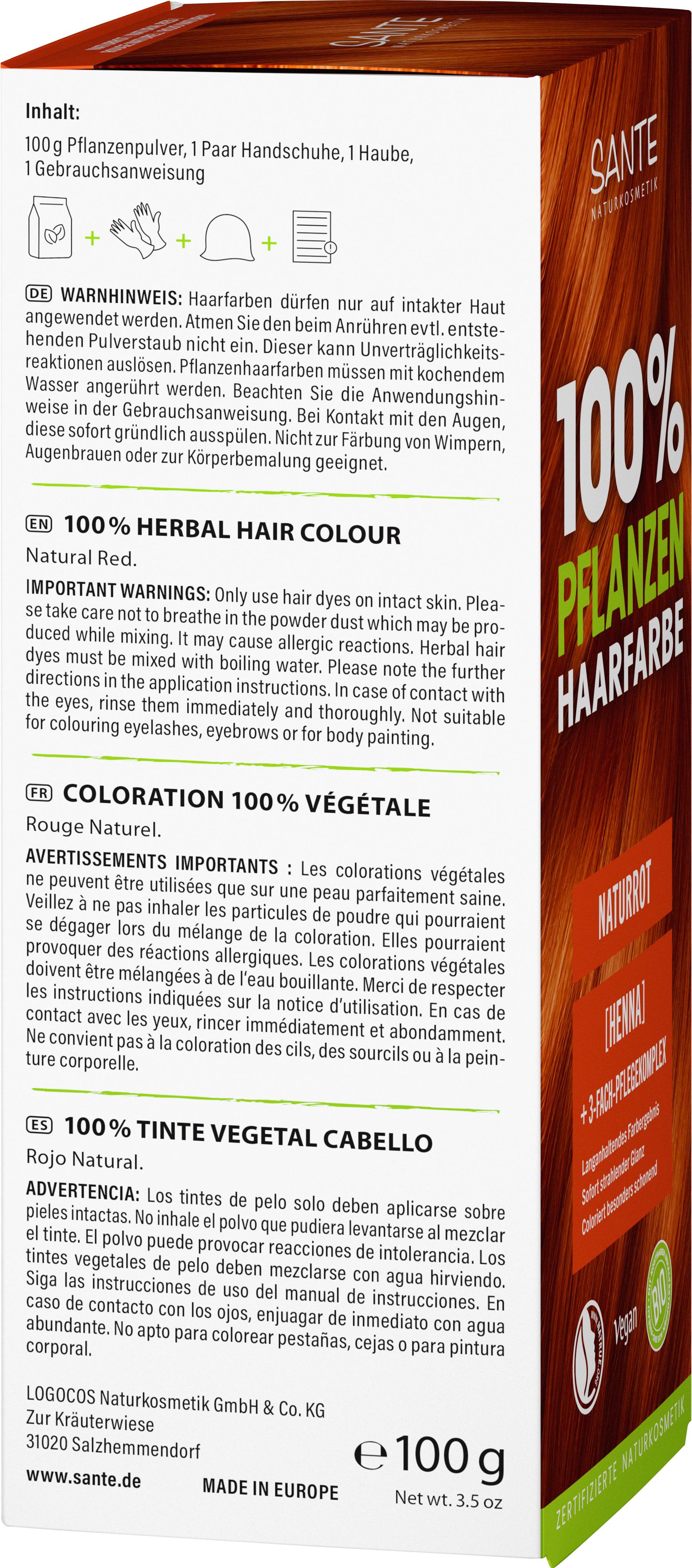 Produktbild SANTE 100% Pflanzen Haarfarbe Naturrot 3 von 4