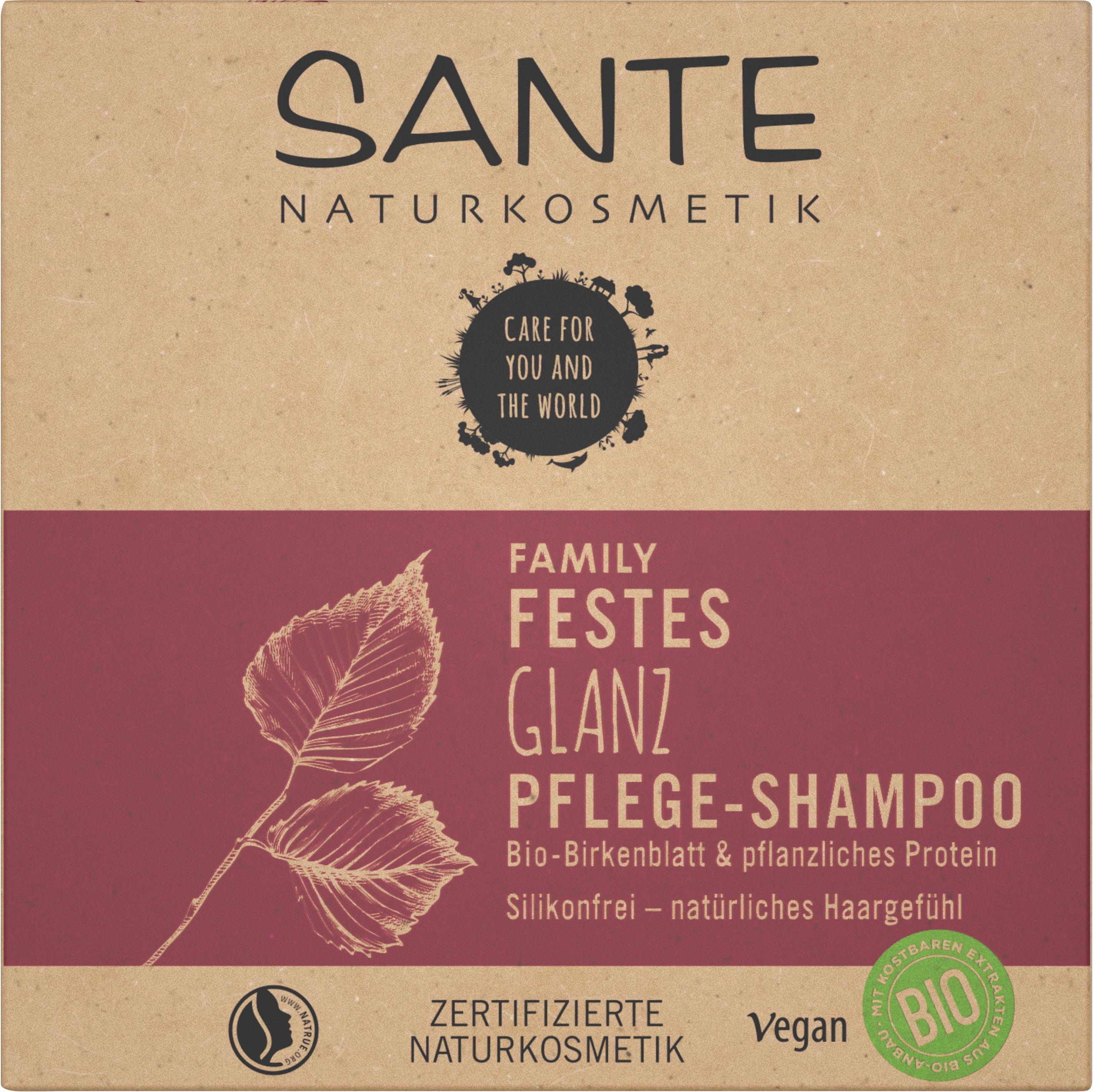 SANTE FAMILY Festes Glanz Pflege-Shampoo Bio-Birkenblatt&pflanzliches Protein