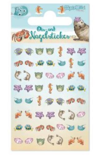 Lutz Mauder 78006 TapirElla Ohr- und Nagel Sticker, süße Meerestiere