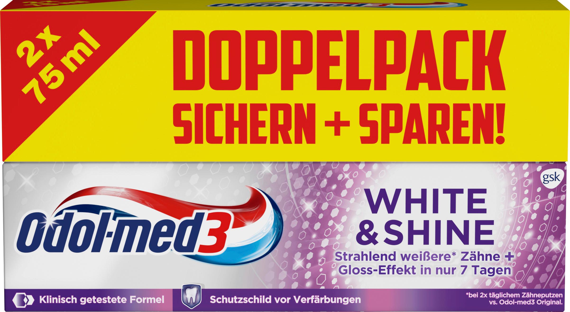 Odol-med3 White&Shine Zahncreme Doppelpack