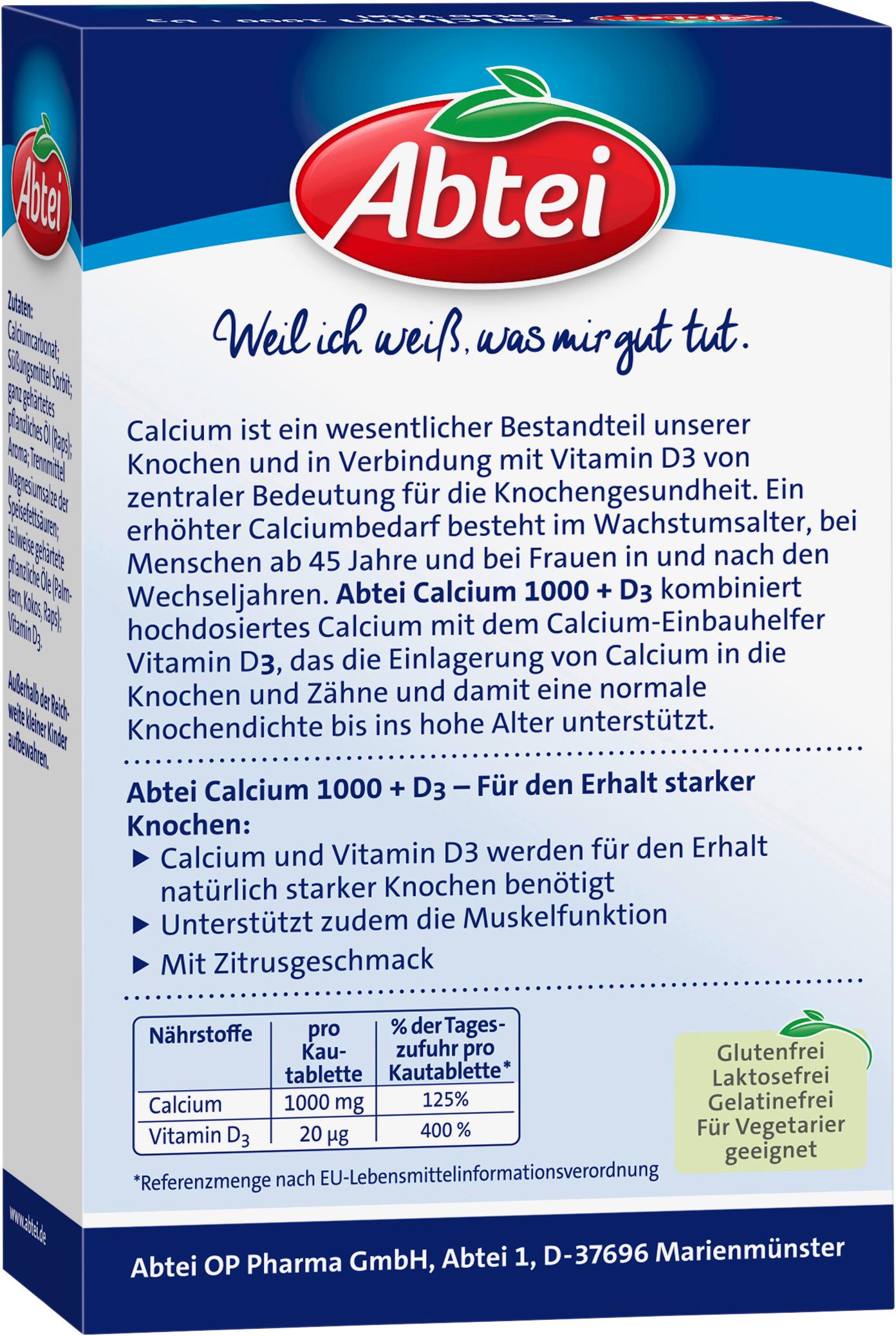 Produktbild ABTEI Osteo Vital Calcium 1000 + Vitamin D3 800 I.E. 2 von 4